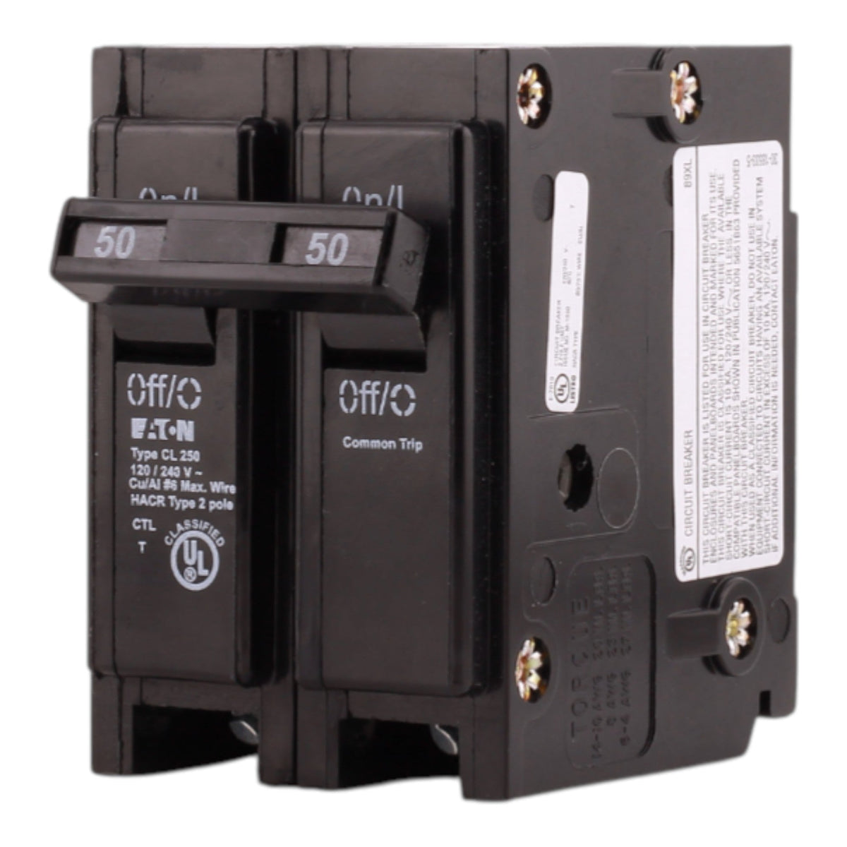 Eaton CL250 50A 2P 120/240V Classified Circuit Breaker - Image 2