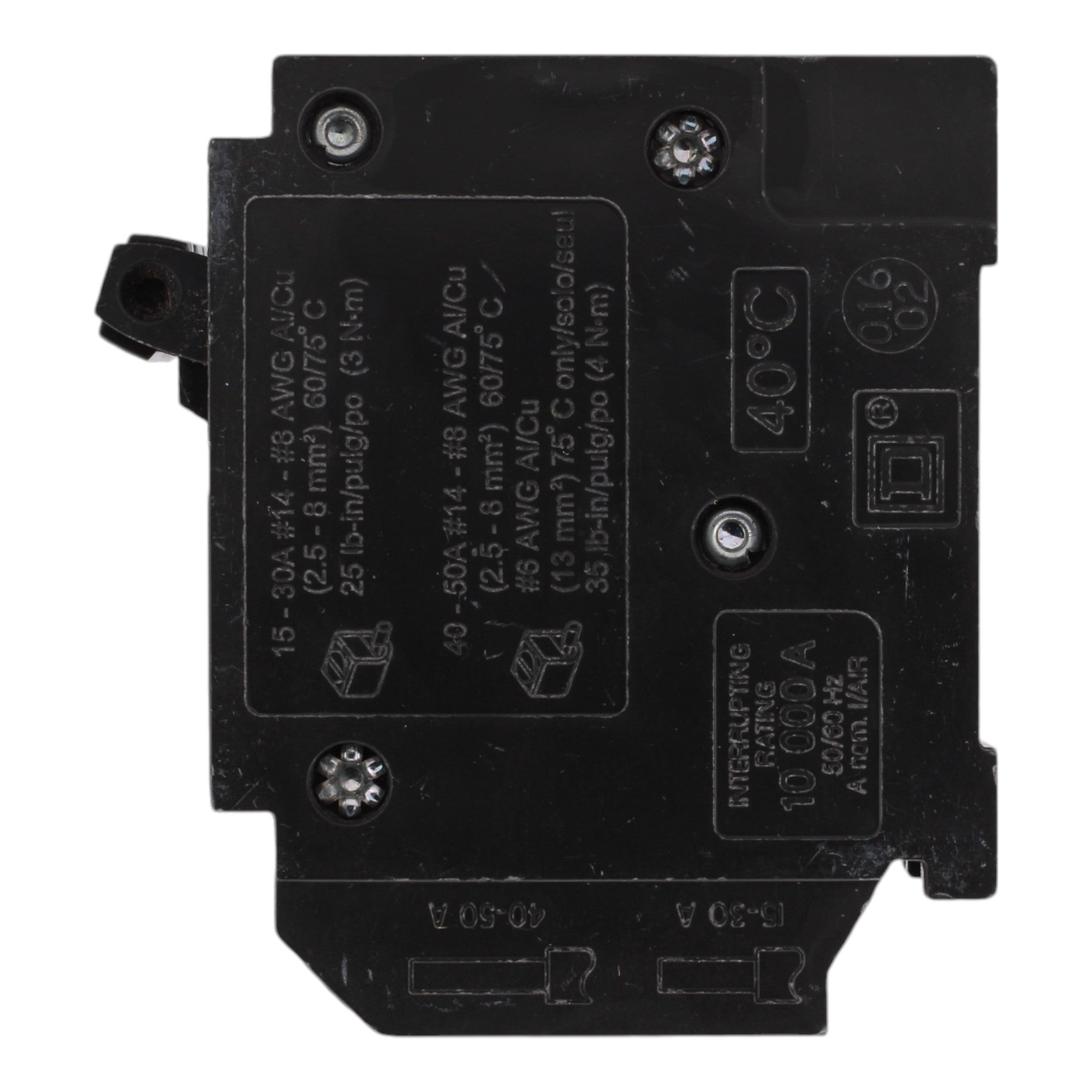 Square D HOMT2020240 20/20/40A 120/240V Quad Tandem Circuit Breaker, Plug-In, 10kA Interrupt, for Homeline Load Centers - Image 5