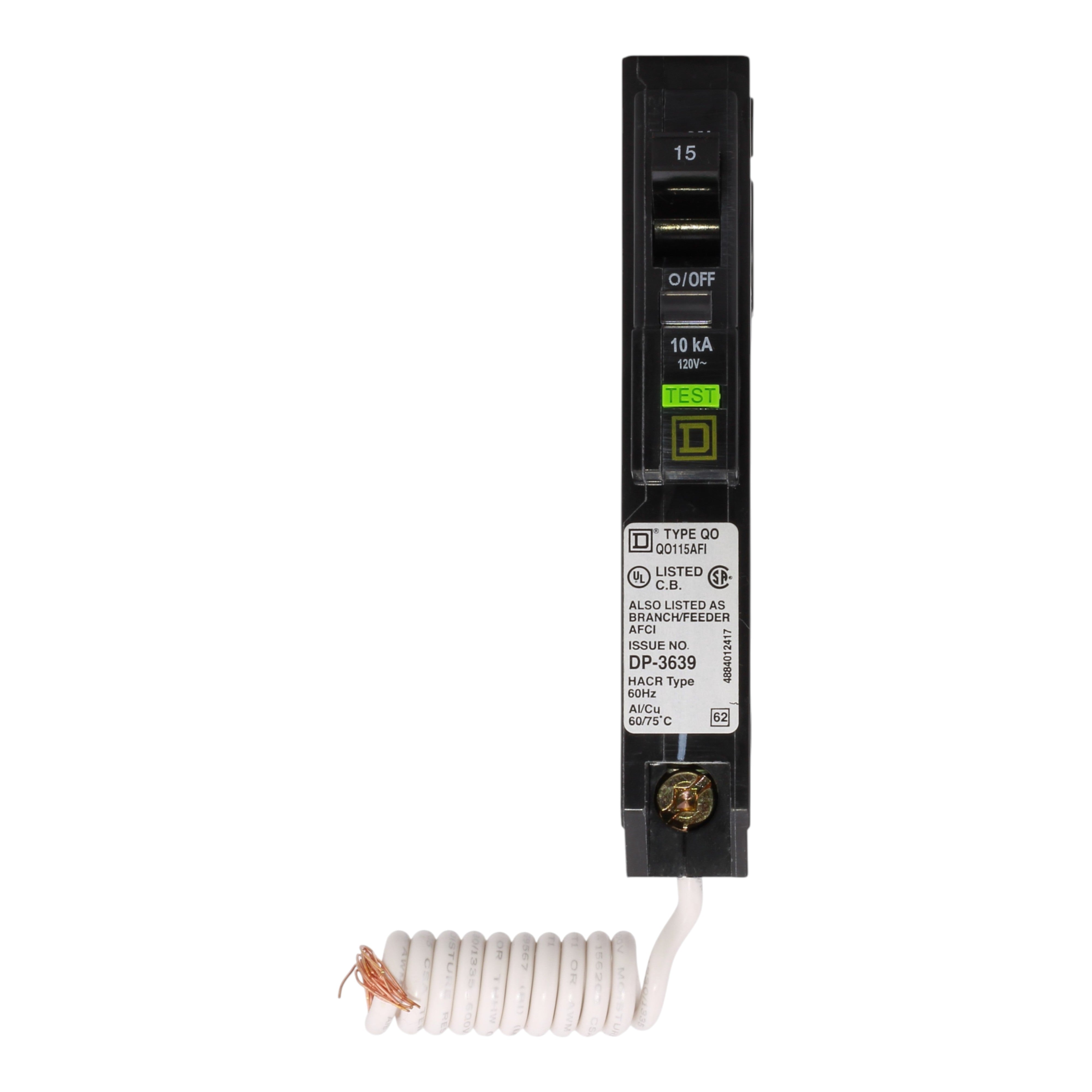 Square D QO QO115AFI 15A 1P 120V AFCI Pigtail Neutral Circuit Breaker - Image 4
