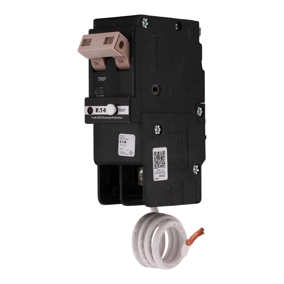 Eaton CH CHFN250GF 50A 2P 120/240V GFCI Pigtail Neutral Circuit Breaker - Image 2