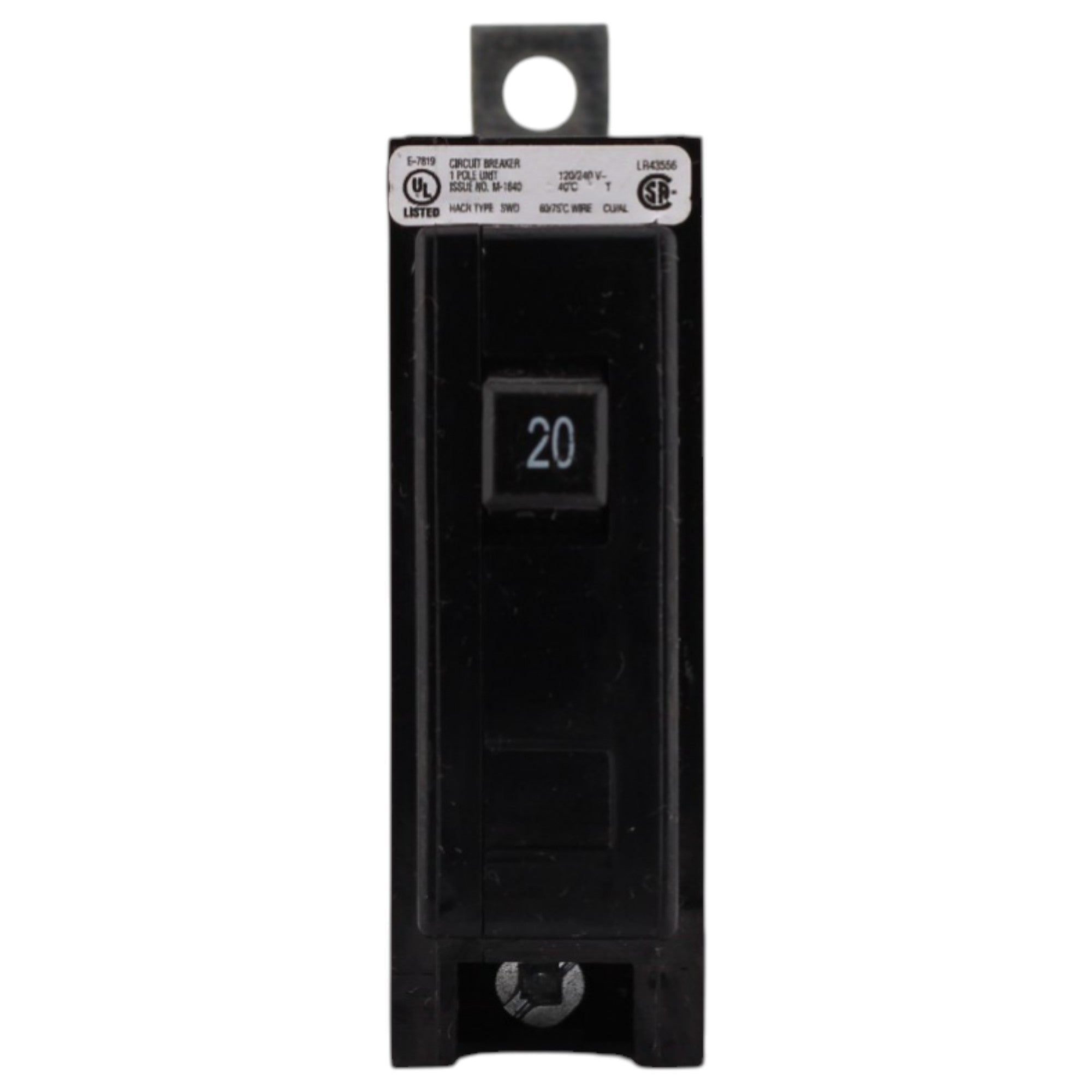 Eaton Quicklag, QBHW1020, 20A, 1P, 120/240V, Bolt-On, Circuit Breaker - Image 2