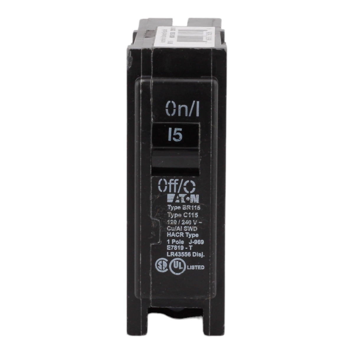 Eaton BR115 15 Amp Single Pole 120V Plug-In Standard Trip Circuit Breaker UL - Image 2