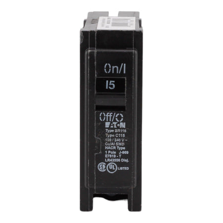Eaton BR115 15 Amp Single Pole 120V Plug-In Standard Trip Circuit Breaker UL - Image 2