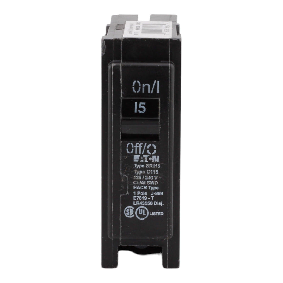 Eaton BR115 15 Amp Single Pole 120V Plug-In Standard Trip Circuit Breaker UL - Image 2