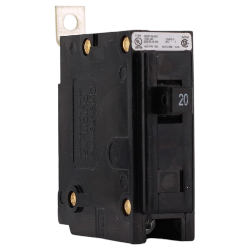 Eaton Quicklag, QBHW1020, 20A, 1P, 120/240V, Bolt-On, Circuit Breaker