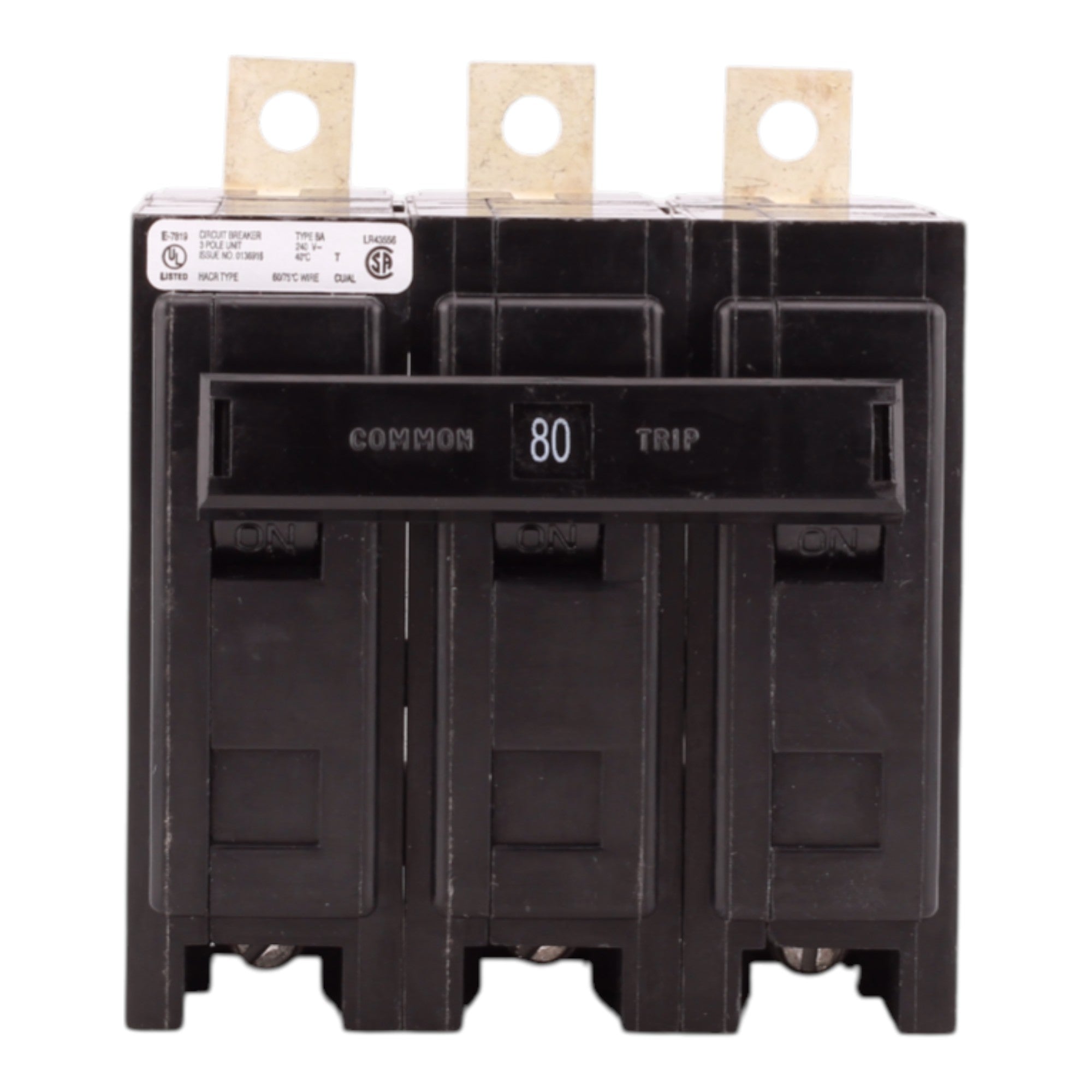 Eaton Quicklag BAB3080H 80A 3P 240V Thermal-Magnetic Bolt-On Circuit Breaker - Image 3