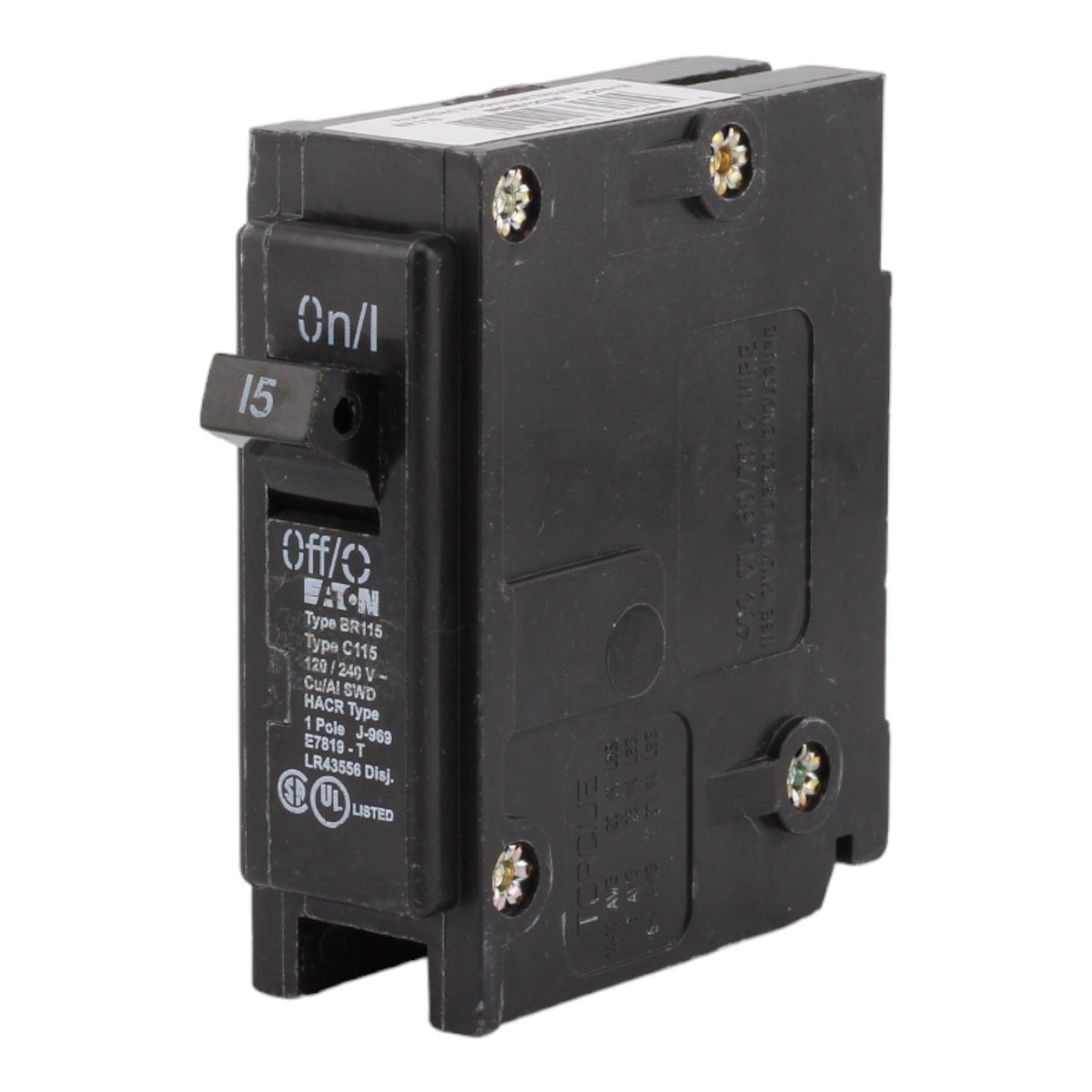 Eaton BR115 15 Amp Single Pole 120V Plug-In Standard Trip Circuit Breaker UL - Image 3