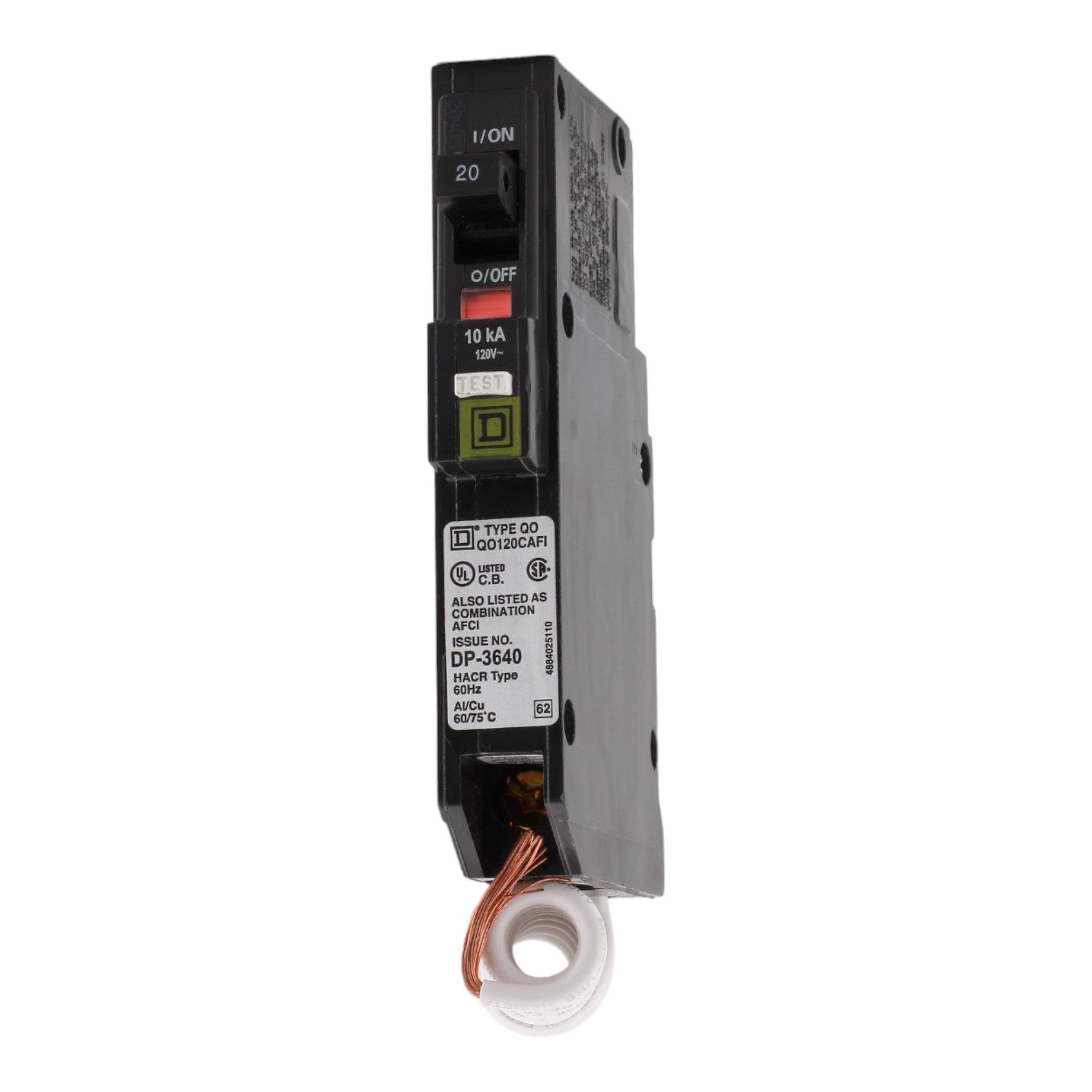 Square D QO120CAFI 20 Amp Single Pole 120V Pigtail-Neutral AFCI Arc Fault Circuit Breaker UL - Image 3