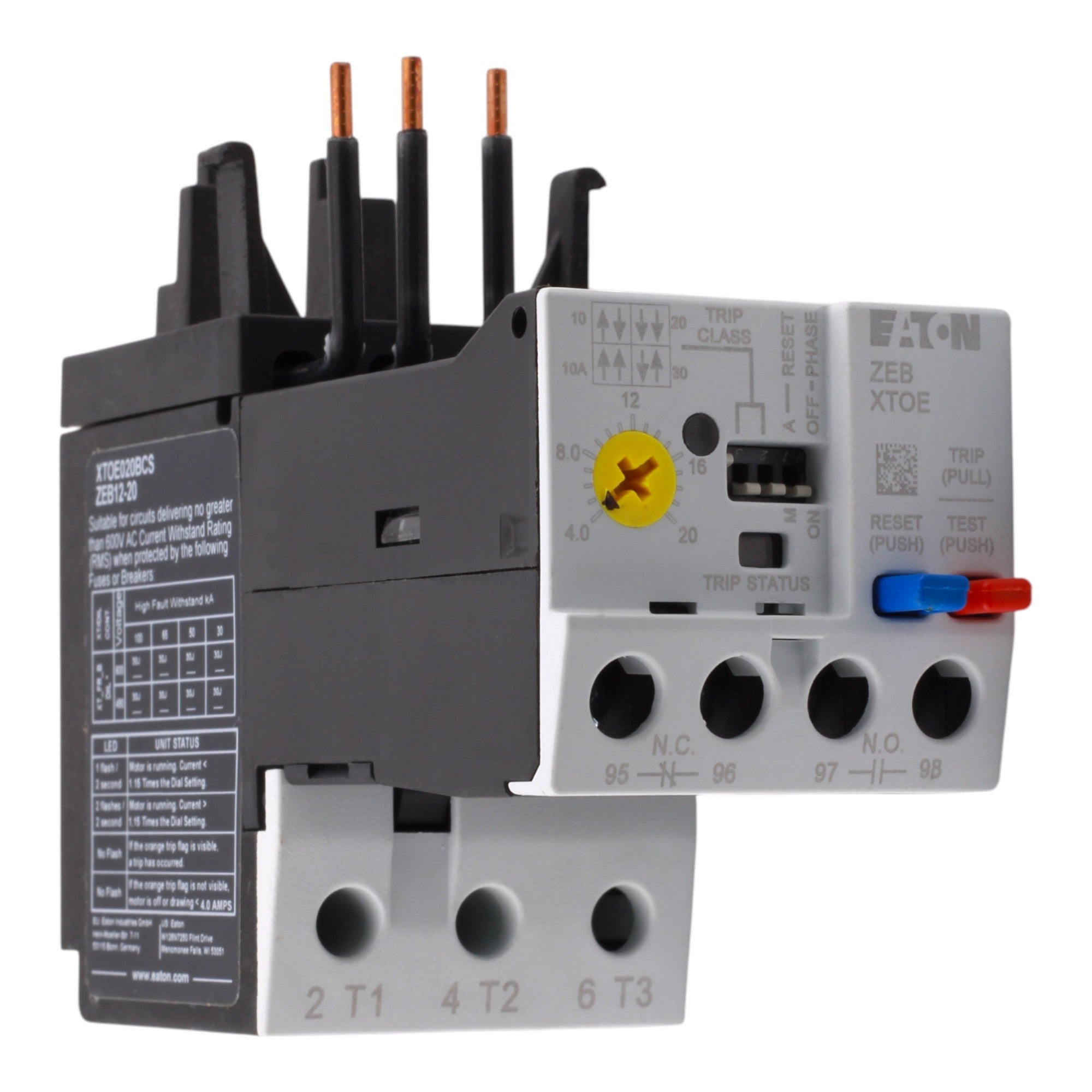 Eaton XT IEC XTOE020BCS 4-20A 45mm Electronic Overload Relay