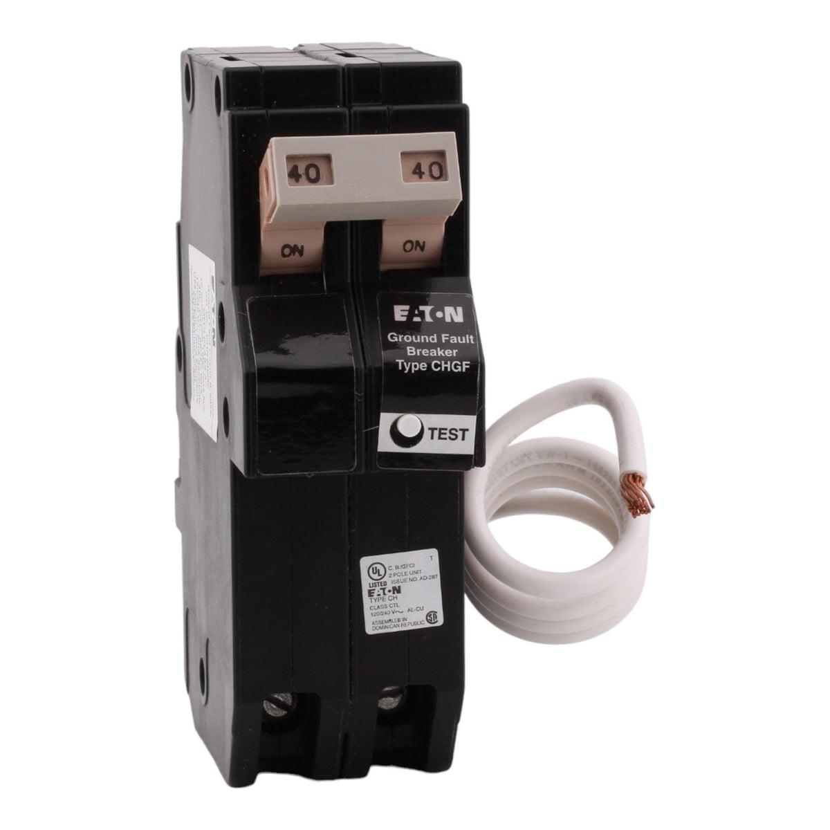 Eaton CHN240GF 40 Amp Double Pole 240V Pigtail-Neutral GFCI Ground Fault Circuit Breaker UL - Image 3