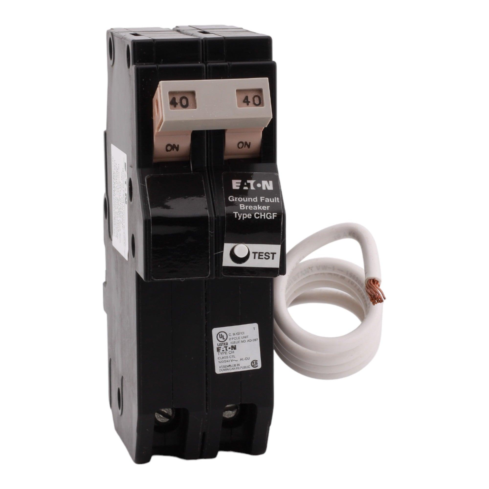 Eaton CHN240GF 40 Amp Double Pole 240V Pigtail-Neutral GFCI Ground Fault Circuit Breaker UL - Image 3