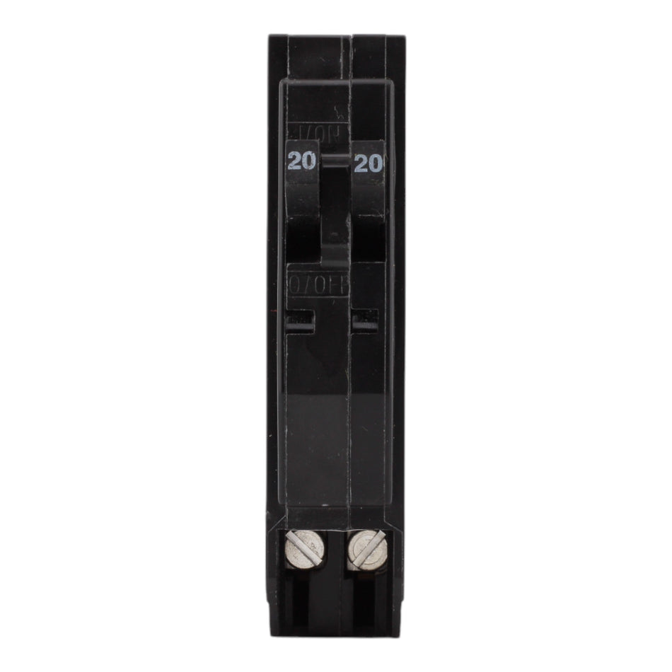 Square D QO2020 20/20A 120/240V Tandem Thermal Magnetic Circuit Breaker, Plug-In, 10kA Interrupt, for QO Load Centers - Image 2