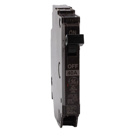 GE THQP140 40 Amp Single-Pole Circuit Breaker - 120/240V, 10kA, Plug-In, UL Listed - Image 2