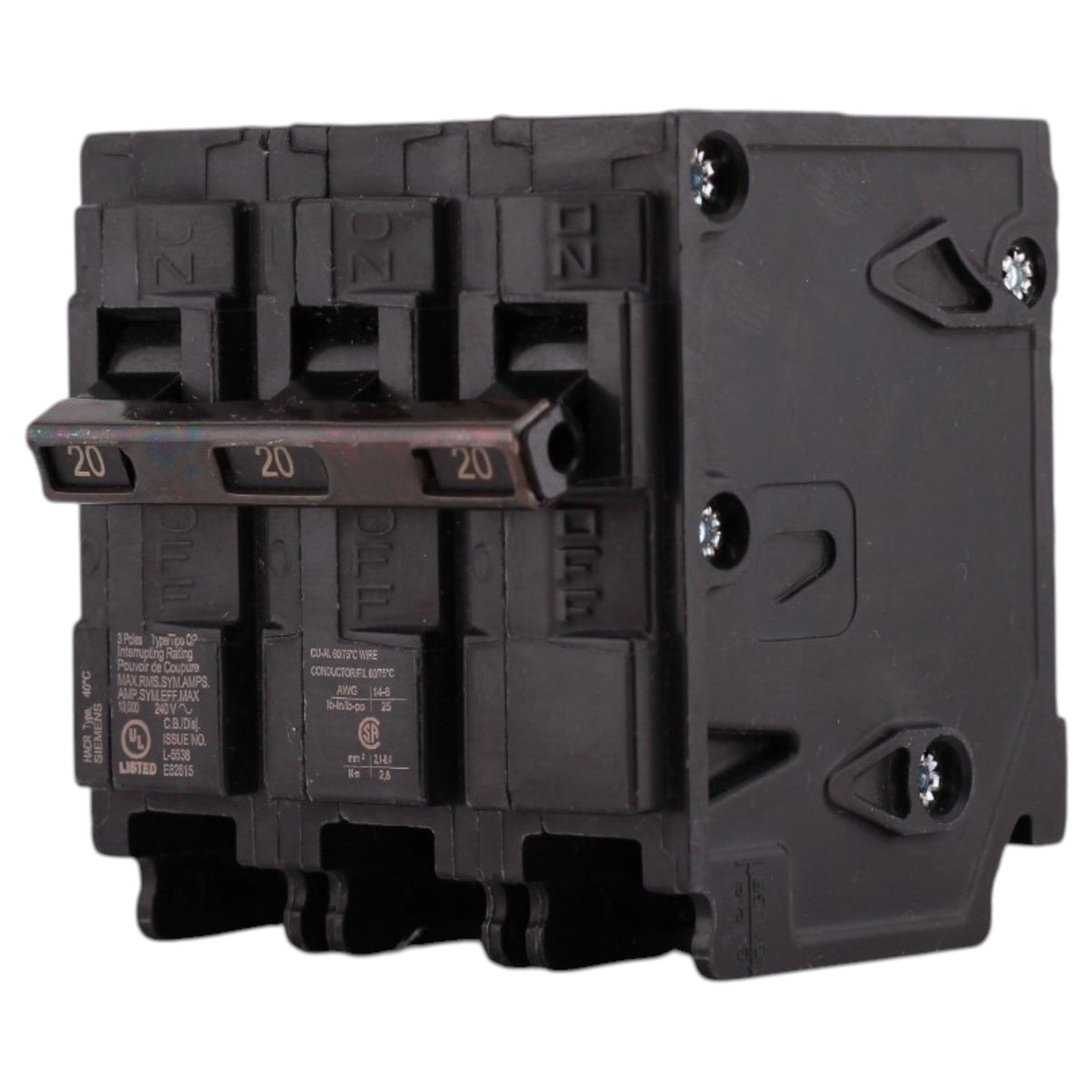 Siemens Q, Q320, 20A, 3P, 240V, Plug-In, Circuit Breaker - Image 3