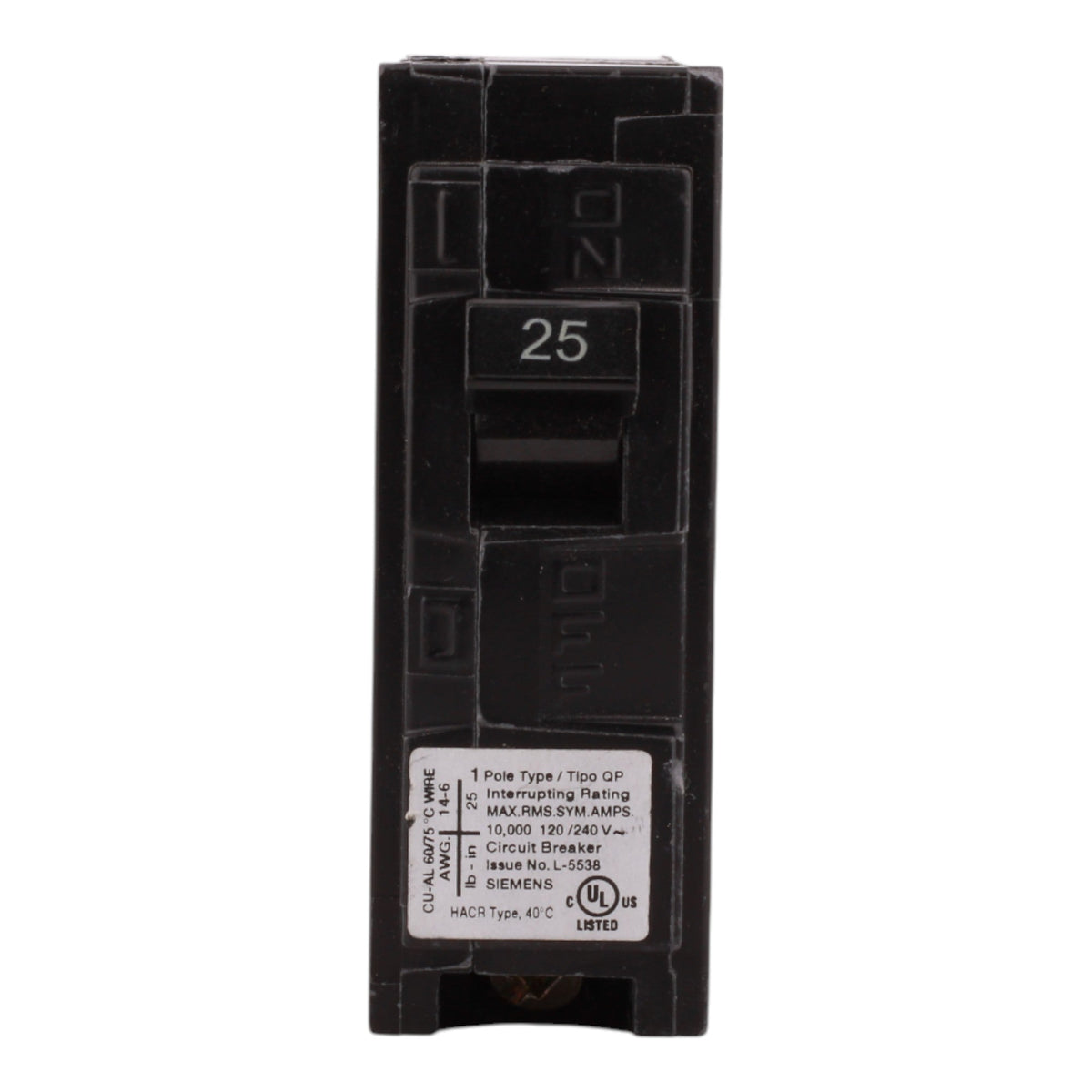 Siemens QP Q125 25A 1P 120V Circuit Breaker - Image 2