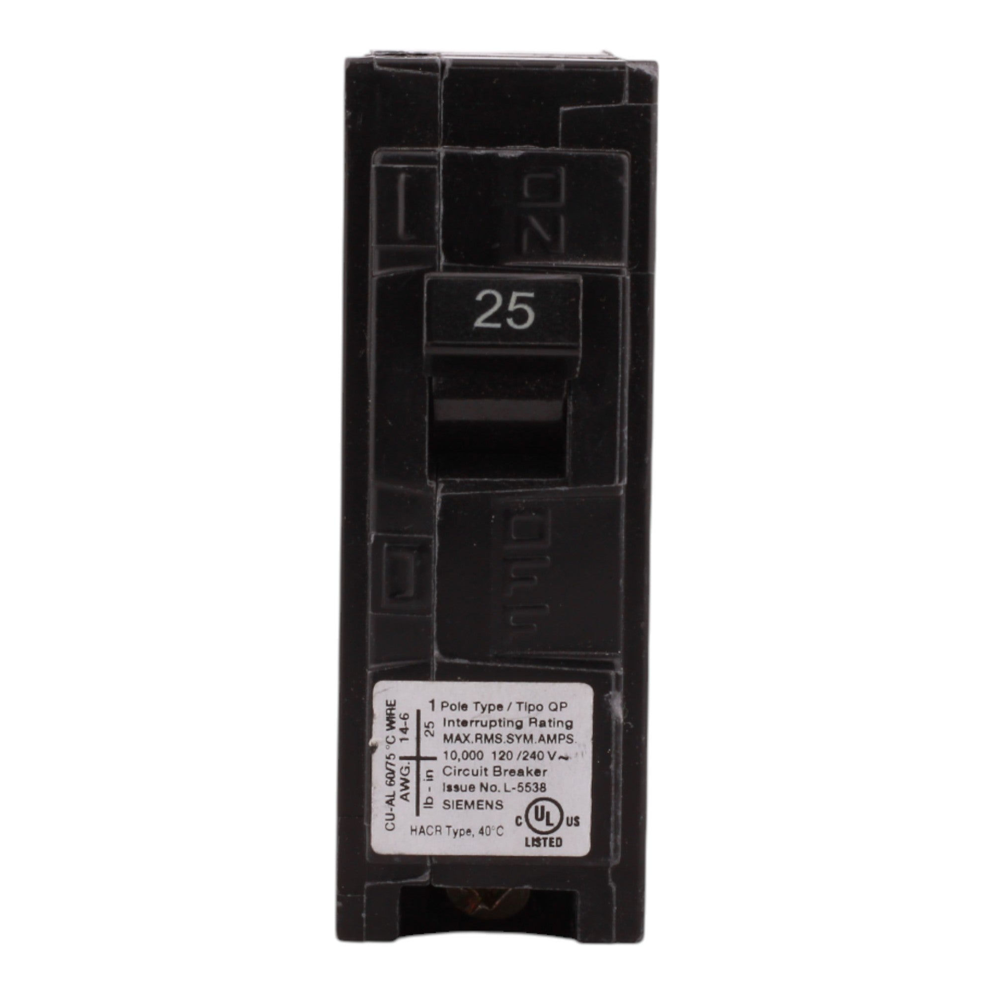Siemens QP Q125 25A 1P 120V Circuit Breaker - Image 2