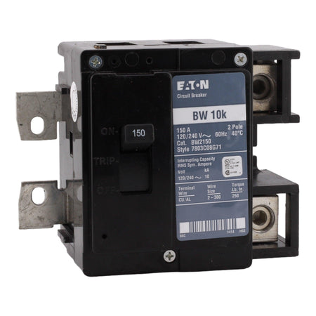 Eaton BW2150 150 Amp Double Pole Main Bolt-On Circuit Breaker - 120/240V, UL Listed - Image 3