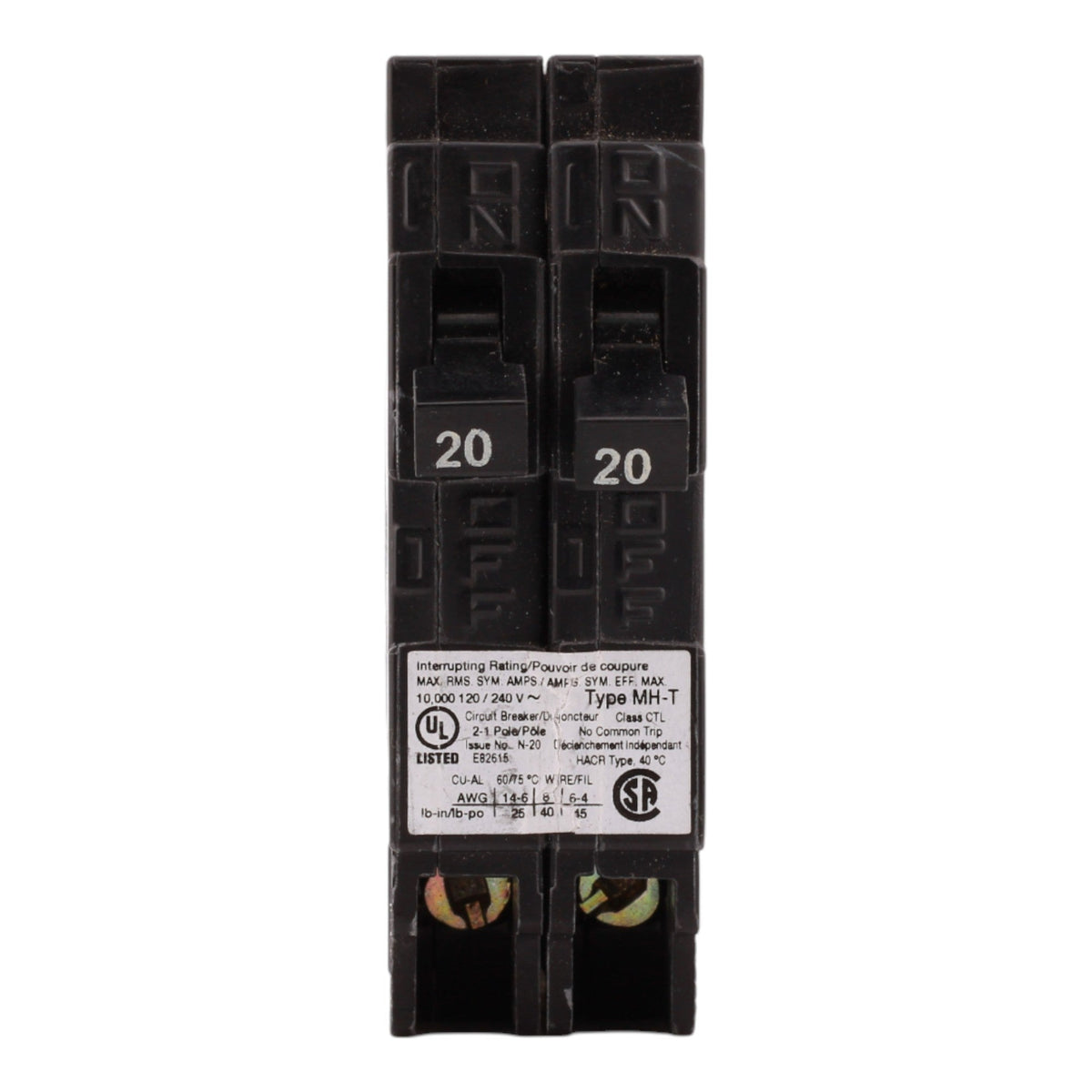 Murray MP2020 20A-20A 2P 120V Duplex Circuit Breaker - Image 2