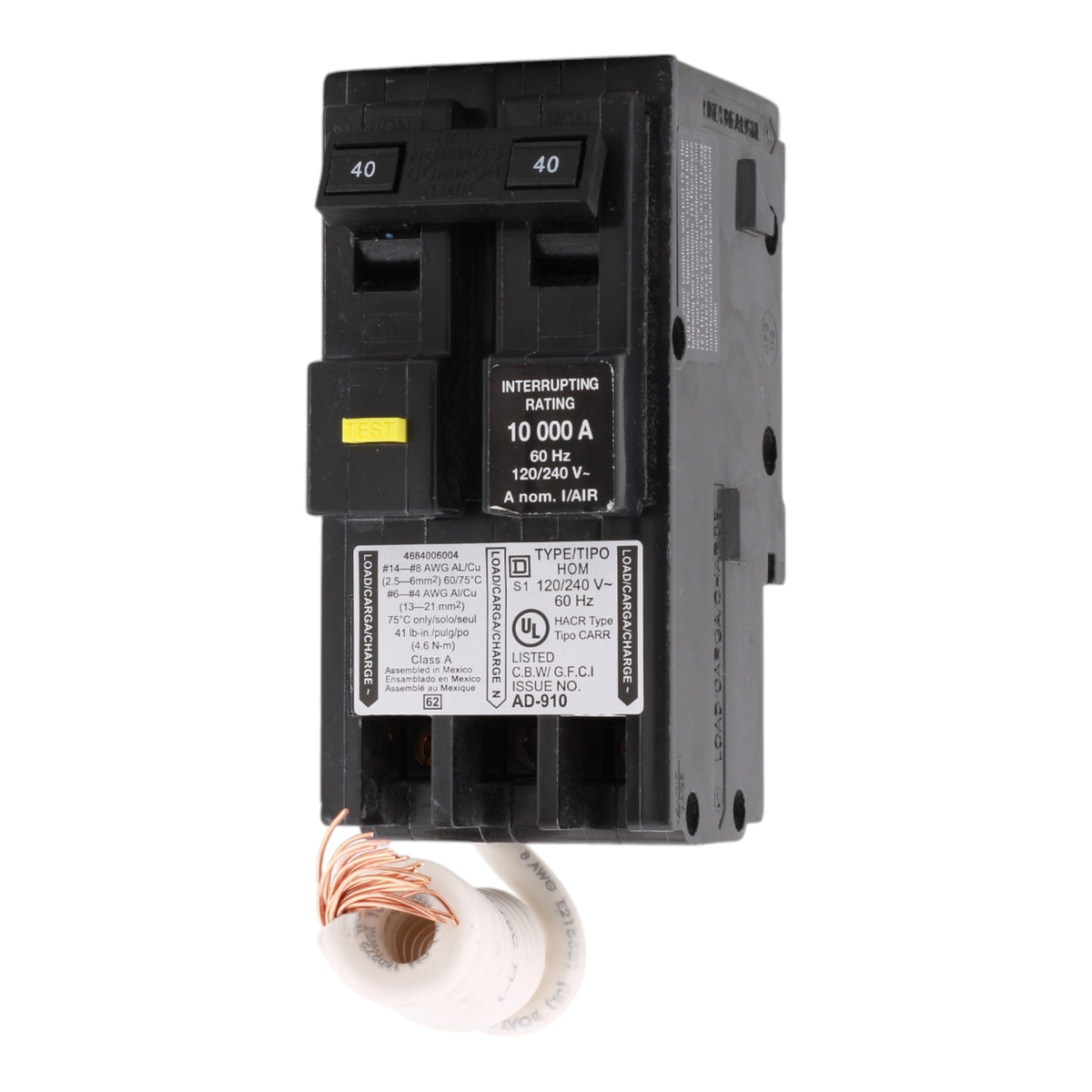 Square D Homeline HOM240GFI 40A 2P 120/240V GFCI Circuit Breaker - Image 2