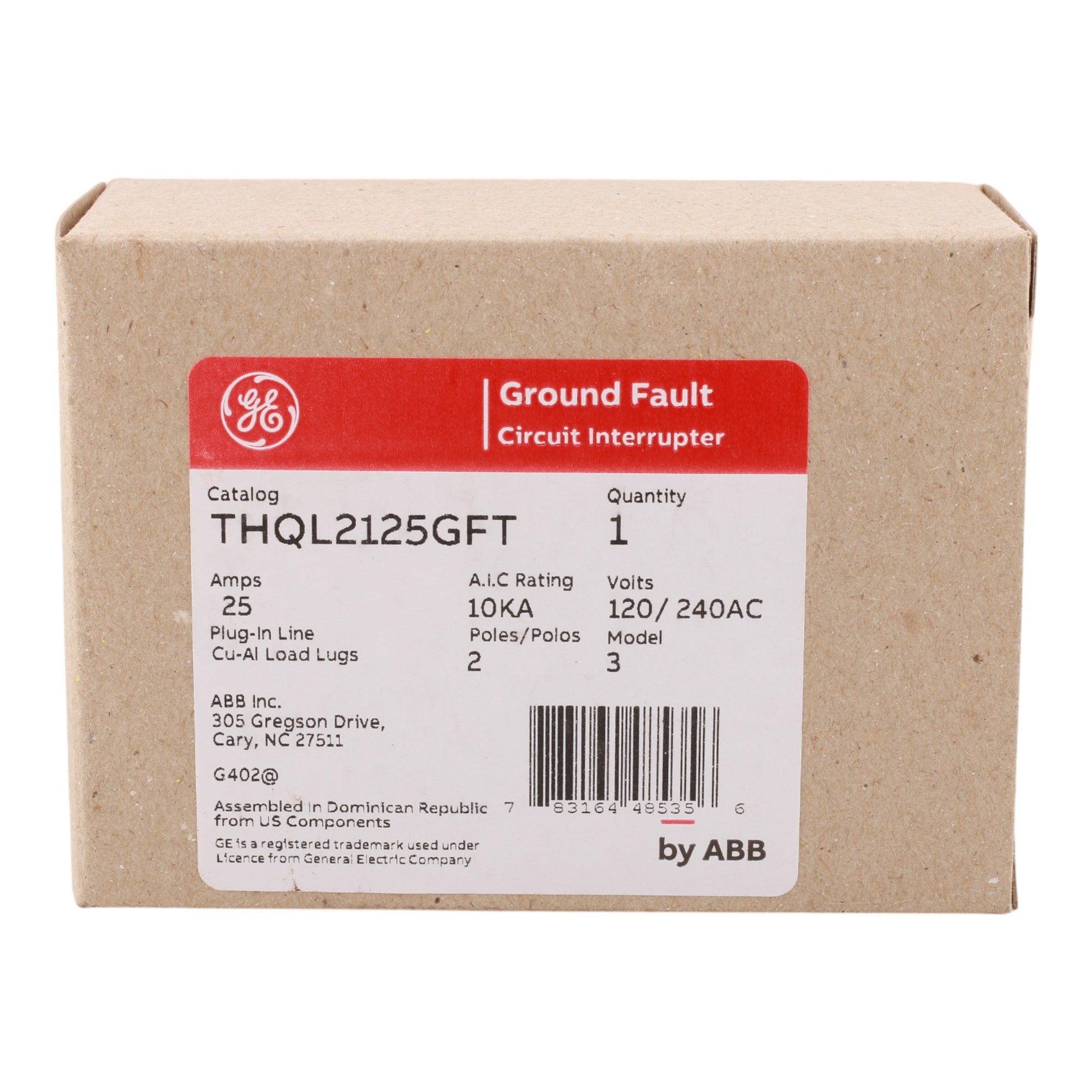 GE THQL2125GFT 25A 2P 120/240V GFCI Self-Test Circuit Breaker - Image 2
