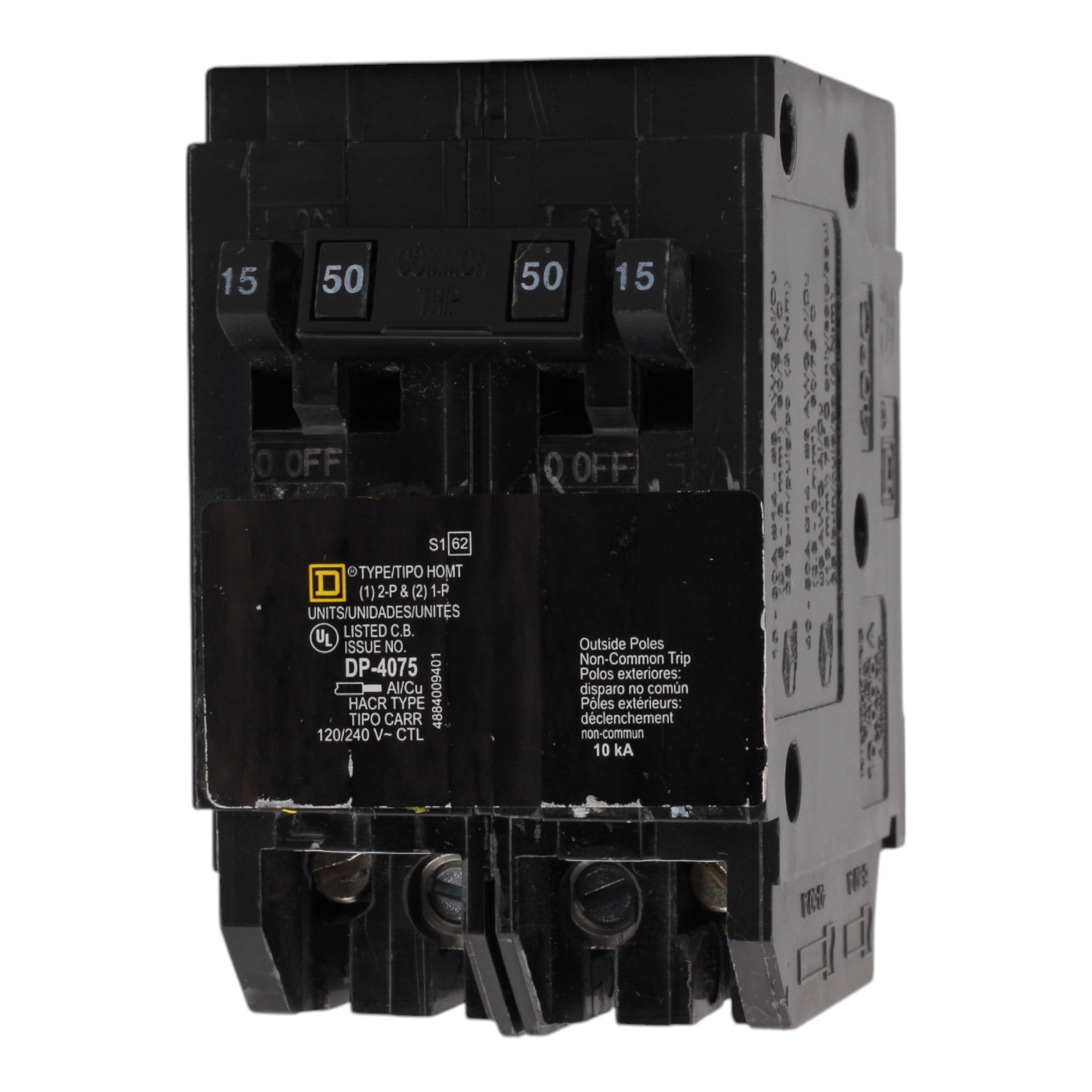 Square D HOMT1515250 15/15/50 Amps 120/240 Volts Quad Tandem Circuit Breaker for Homeline Panels - Image 2