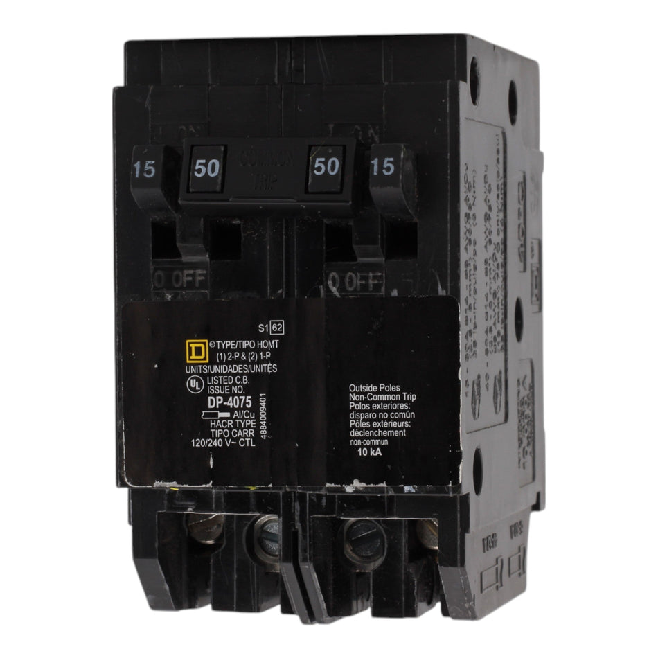 Square D HOMT1515250 15/15/50 Amps 120/240 Volts Quad Tandem Circuit Breaker for Homeline Panels - Image 2