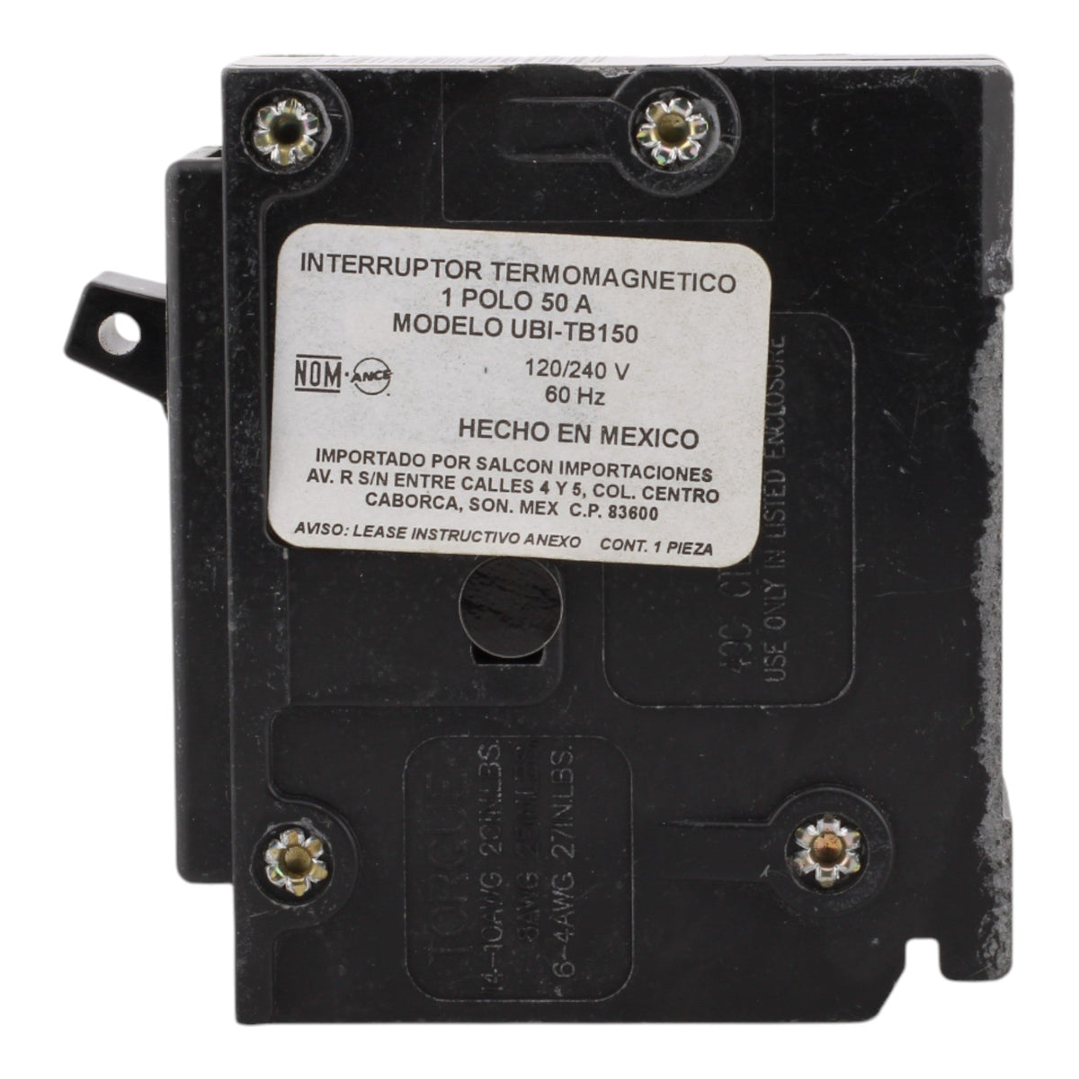 Connecticut Electric UBITB150 50A 1P 240V Molded Case Breaker - Image 5
