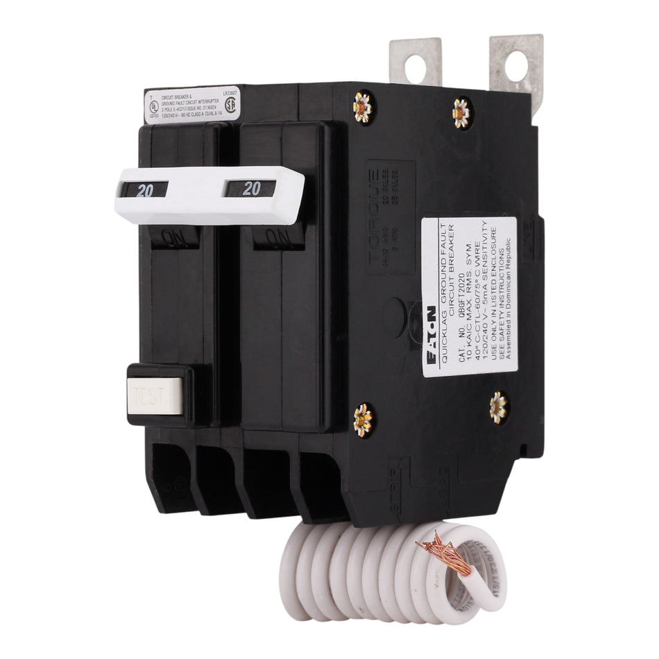 Eaton QB QBGFT2020 20A 2P 120/240V GFCI Bolt-On Circuit Breaker - Image 2