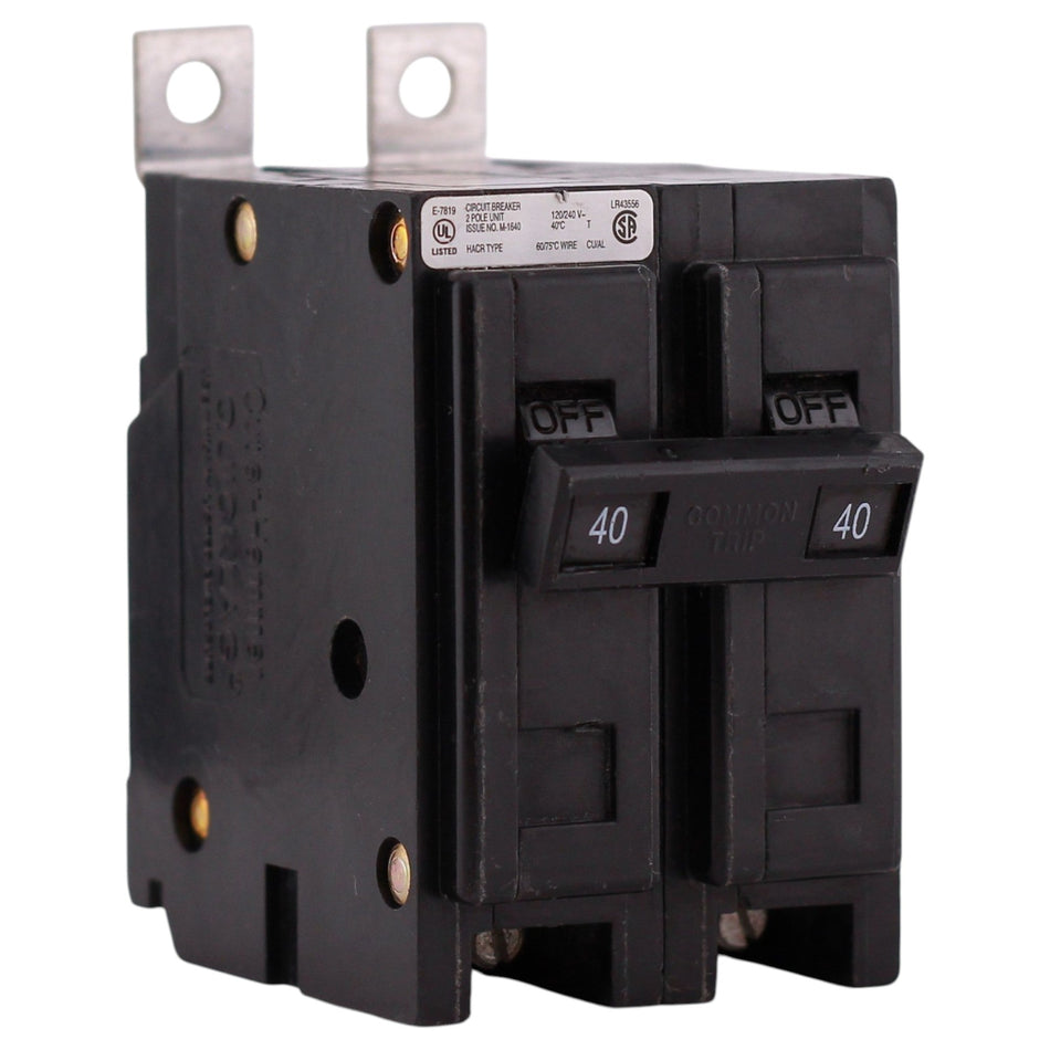Eaton QBHW, QBHW2040, 40A, 2P, 120/240V, Quicklag, Thermal Magnetic, Bolt-On, Circuit Breaker