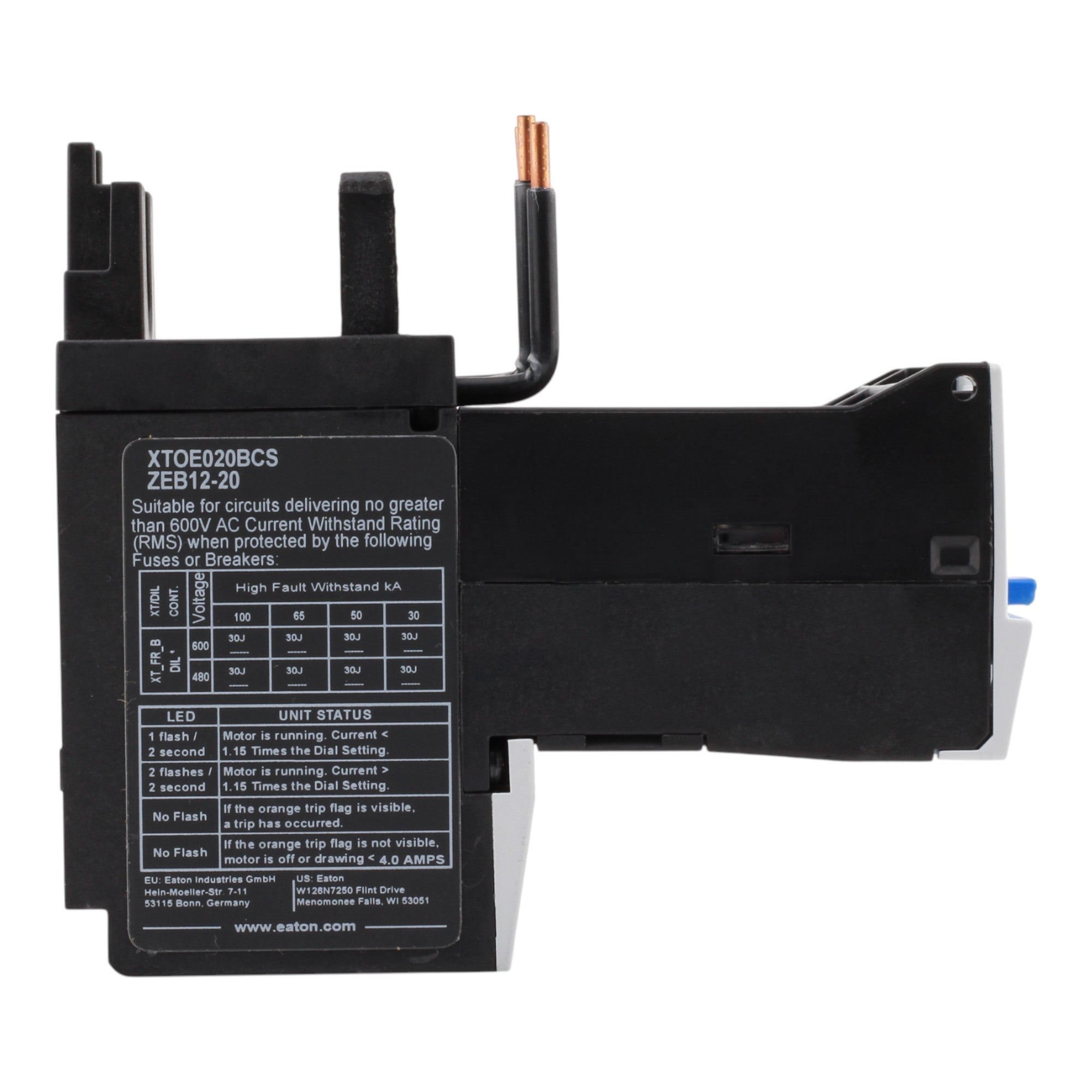 Eaton XT IEC XTOE020BCS 4-20A 45mm Electronic Overload Relay - Image 5