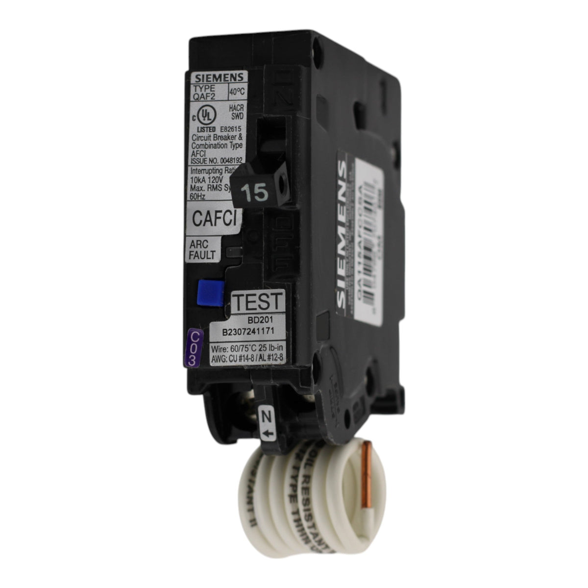 Siemens QA115AFCCSA 15A 1P 120V AFCI Circuit Breaker - Image 4
