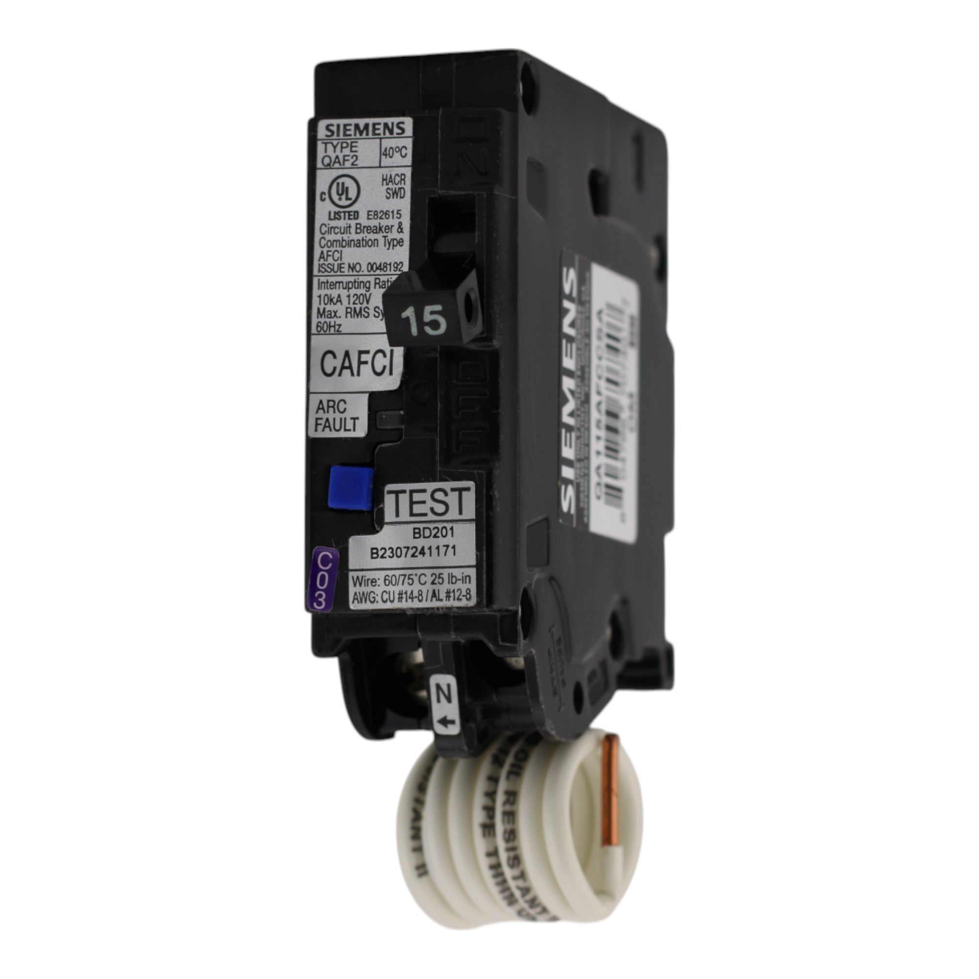 Siemens QA115AFCCSA 15A 1P 120V AFCI Circuit Breaker - Image 4