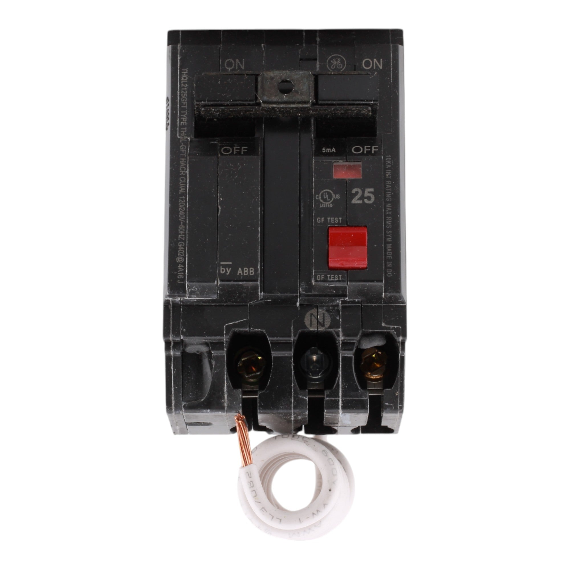 GE THQL2125GFT 25A 2P 120/240V GFCI Self-Test Circuit Breaker - Image 3