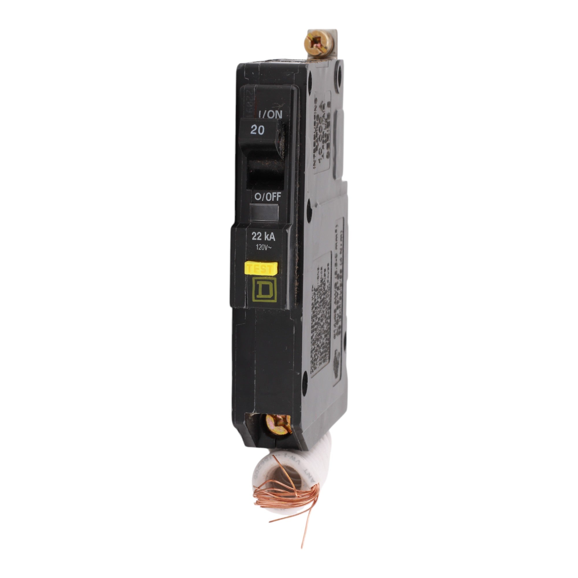 Square D QOB120VHGFI, 20A, 120V, 1-Pole GFCI Circuit Breaker, Bolt-On, for QOB Load Centers - Image 2