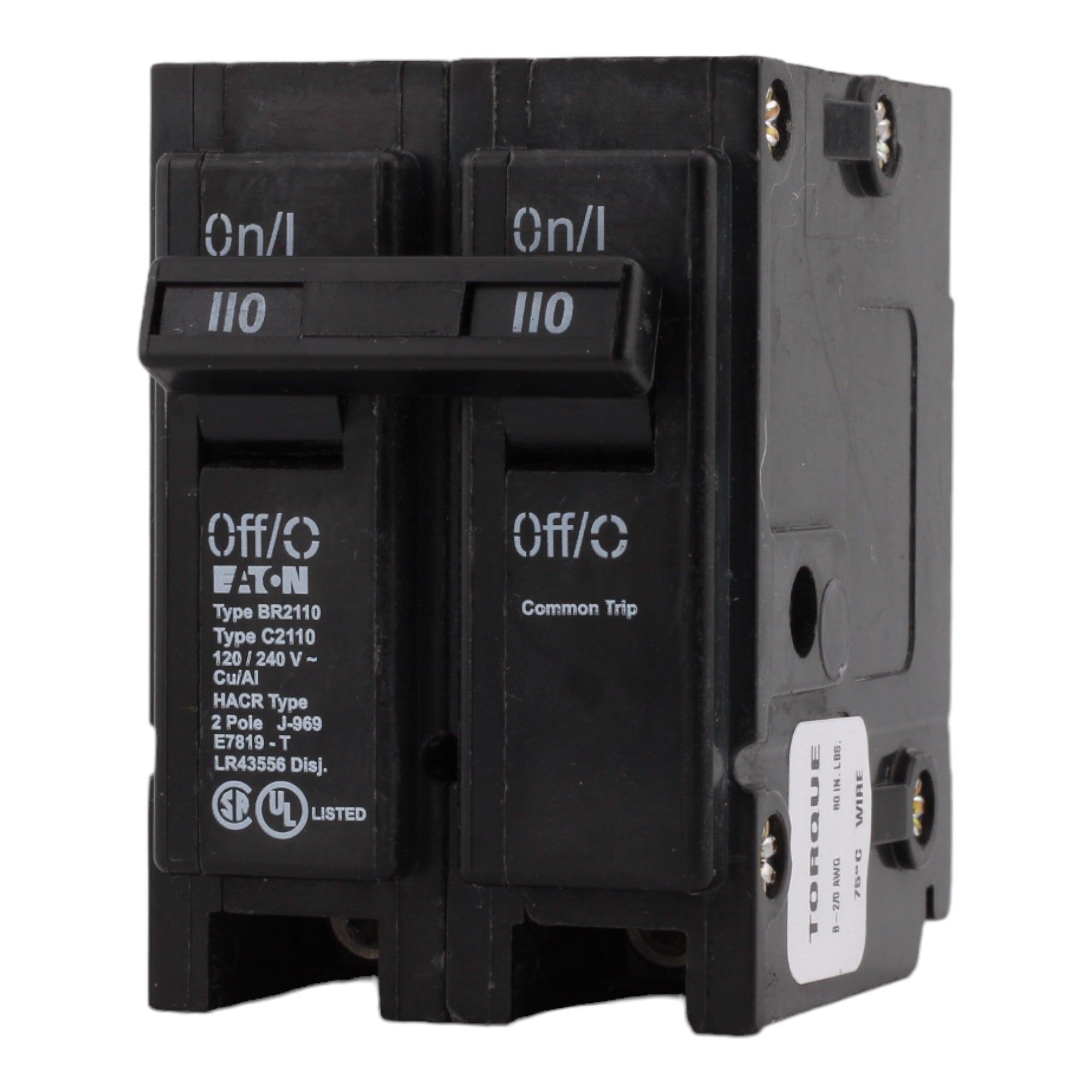 Eaton BR2110 110 Amp Double Pole 240V Plug-In Standard Trip Circuit Breaker UL - Image 3