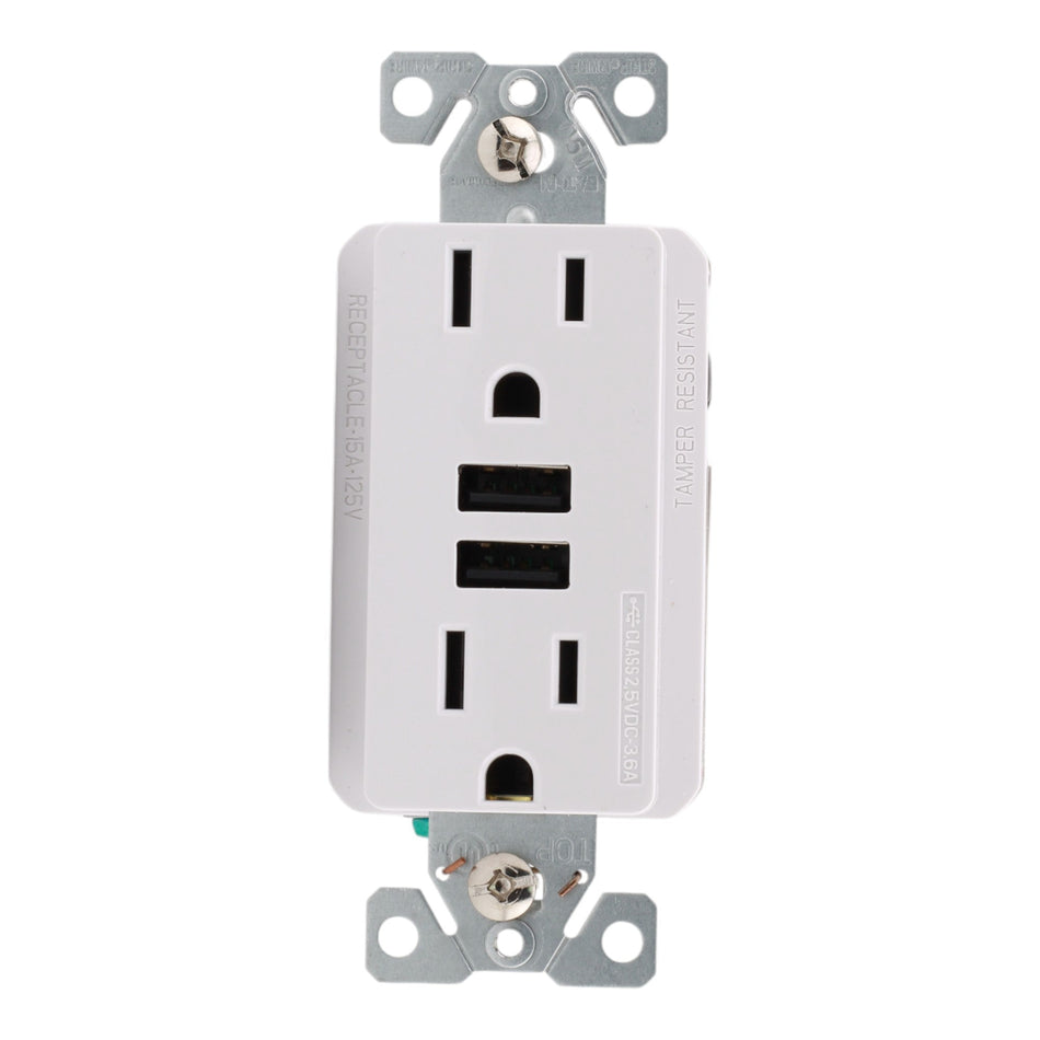 Eaton TR7765 15A USB 3.6A Charger TR Duplex Receptacle - Image 2
