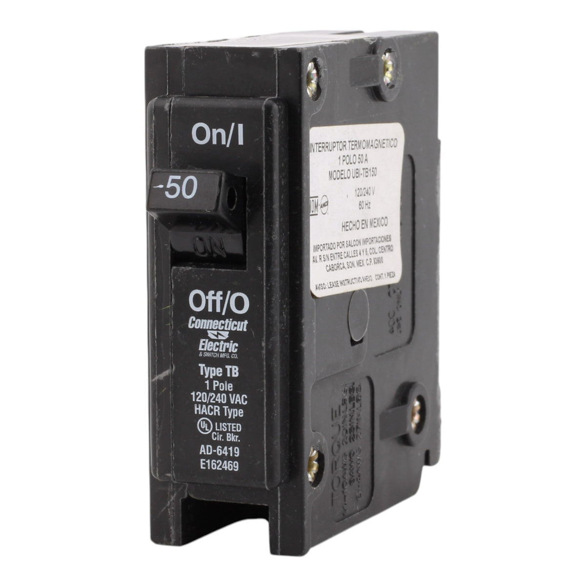 Connecticut Electric UBITB150 50A 1P 240V Molded Case Breaker - Image 6