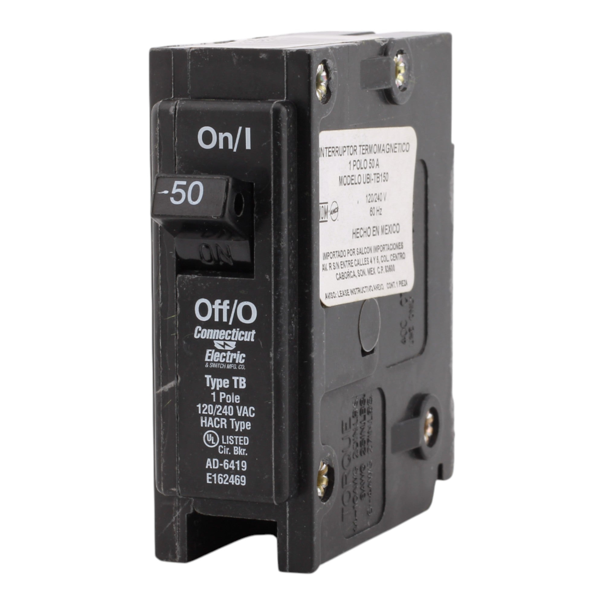 Connecticut Electric UBITB150 50A 1P 240V Molded Case Breaker - Image 6