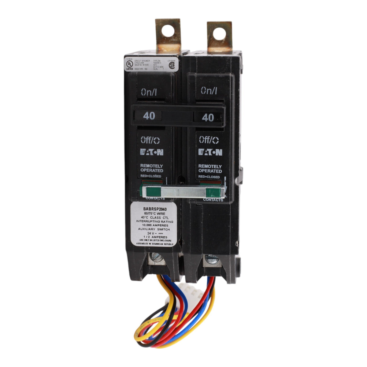 Eaton BABRSP2040, 40A, 120/240V, 2-Pole, Bolt-On Smart Circuit Breaker, Status Switch, UL 489, for Load Centers & Panelboards - Image 2