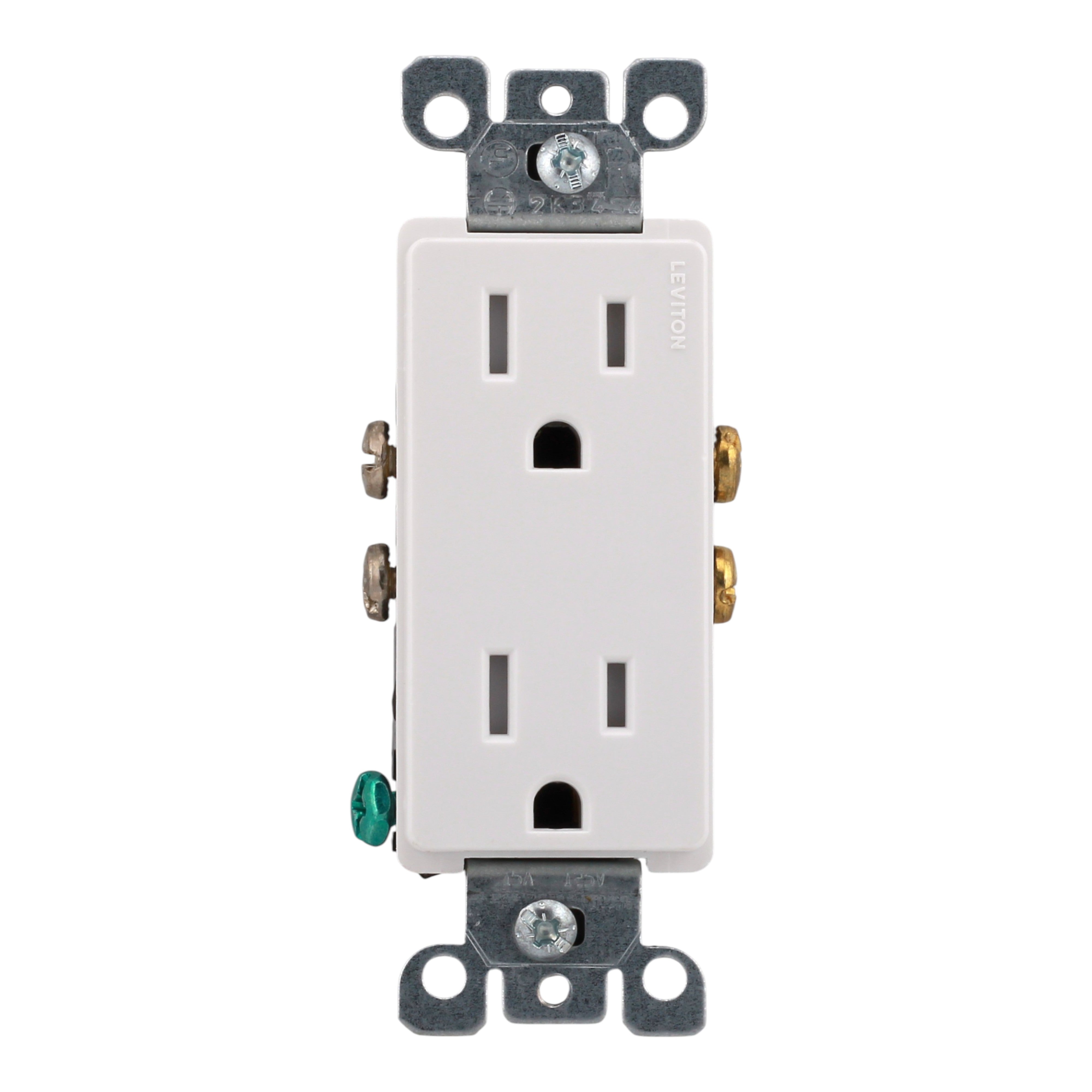 Leviton PACK-10 T5325-W Decora Tamper-Resistant Duplex Outlet, White - Image 5
