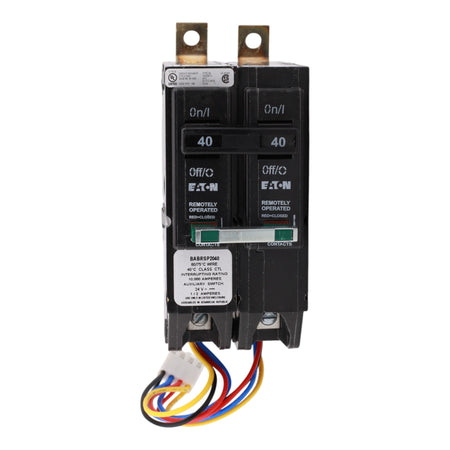 Eaton BABRSP2040, 40A, 120/240V, 2-Pole, Bolt-On Smart Circuit Breaker, Status Switch, UL 489, for Load Centers & Panelboards