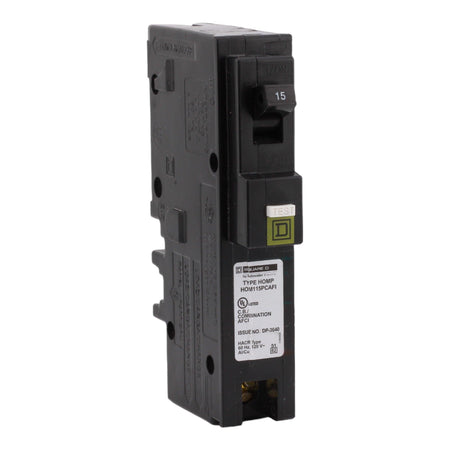 Square D Homeline HOM115PCAFI 15A 1P 120V AFCI Plug on Neutral Circuit Breaker
