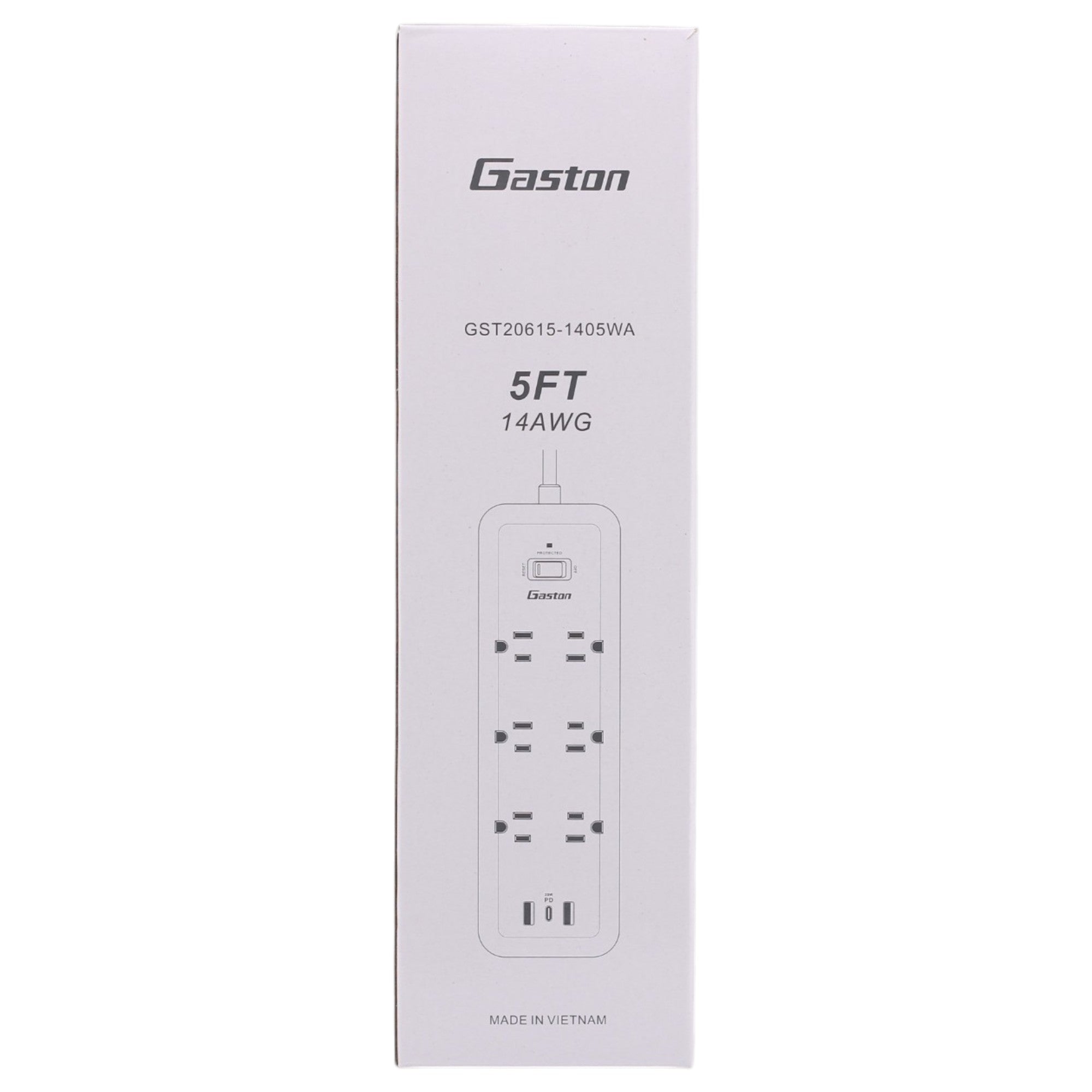 KMC Surge Strip 6 PD,GST20615-1405WA , 6-Outlet, 980J, 15A, 125V, 4ft, USB-C PD 30W, Surge Protector - Image 3