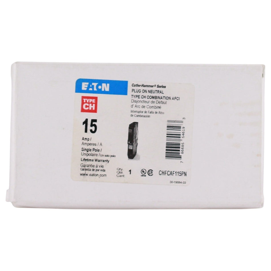 Eaton CH, CHFCAF115PN, 15A, 1P, 120/240V, CAFCI, Plug-On Neutral, Circuit Breaker - Image 2