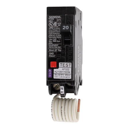 Siemens QE120 20A 1P 120V GFCI Pigtail Neutral Circuit Breaker - Image 2