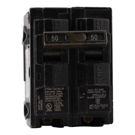 Siemens Q250 50 Amp Double Pole 240V Plug-In Standard Trip Circuit Breaker UL - Image 2