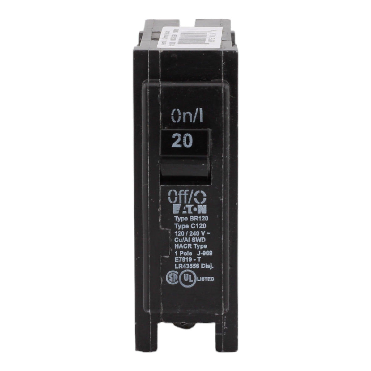 Eaton BR120 20A 120/240V 1-pole Thermal Magnetic Circuit Breaker - Image 2