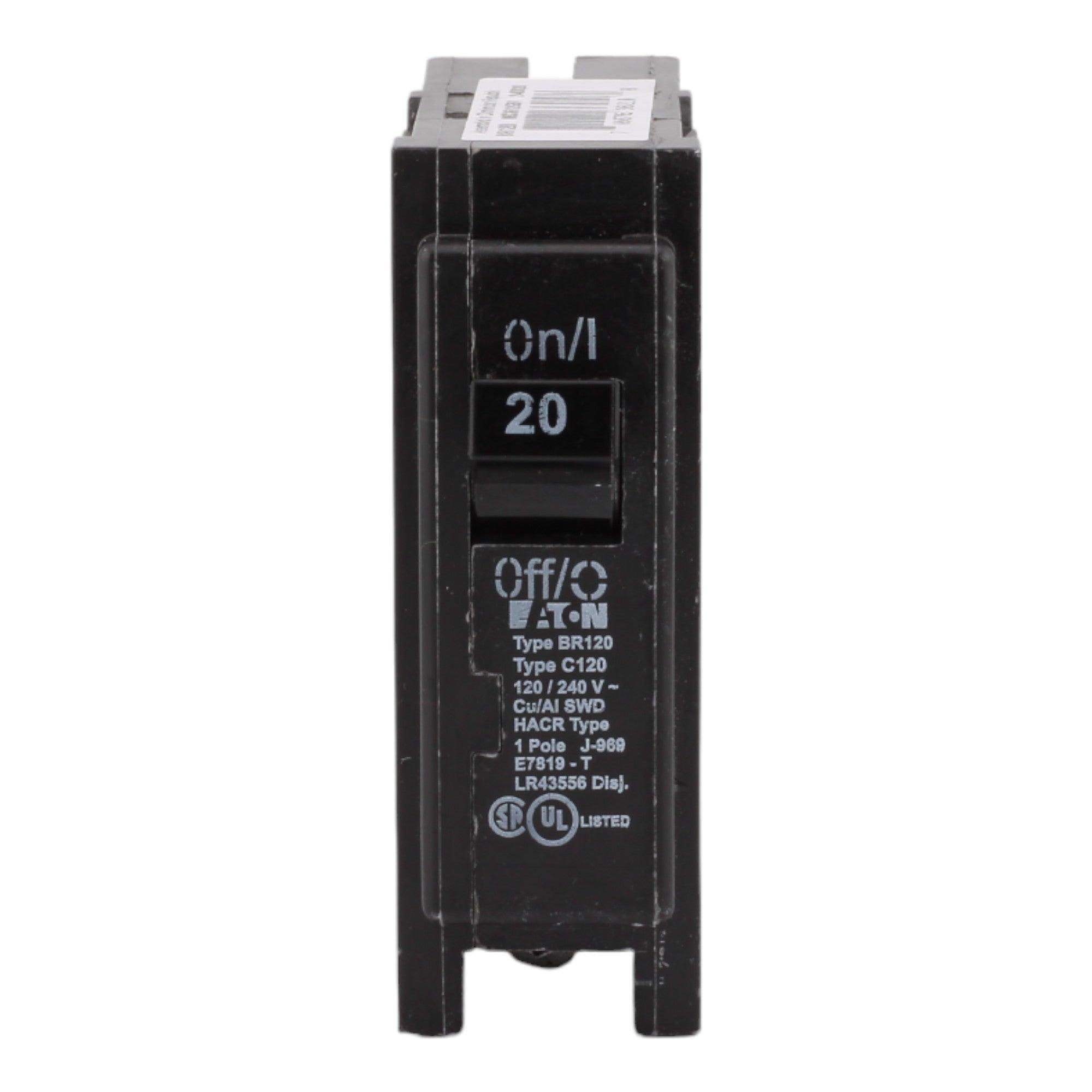 Eaton BR120 20A 120/240V 1-pole Thermal Magnetic Circuit Breaker - Image 2