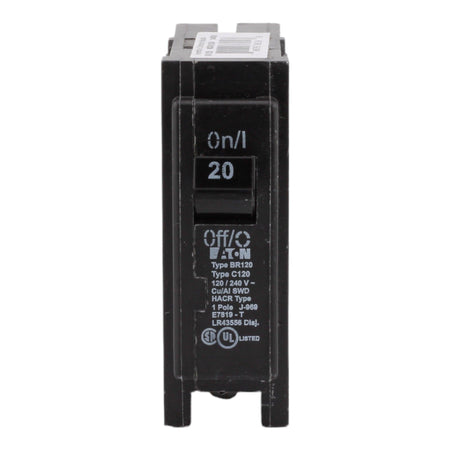 Eaton BR120 20A 120/240V 1-pole Thermal Magnetic Circuit Breaker - Image 2