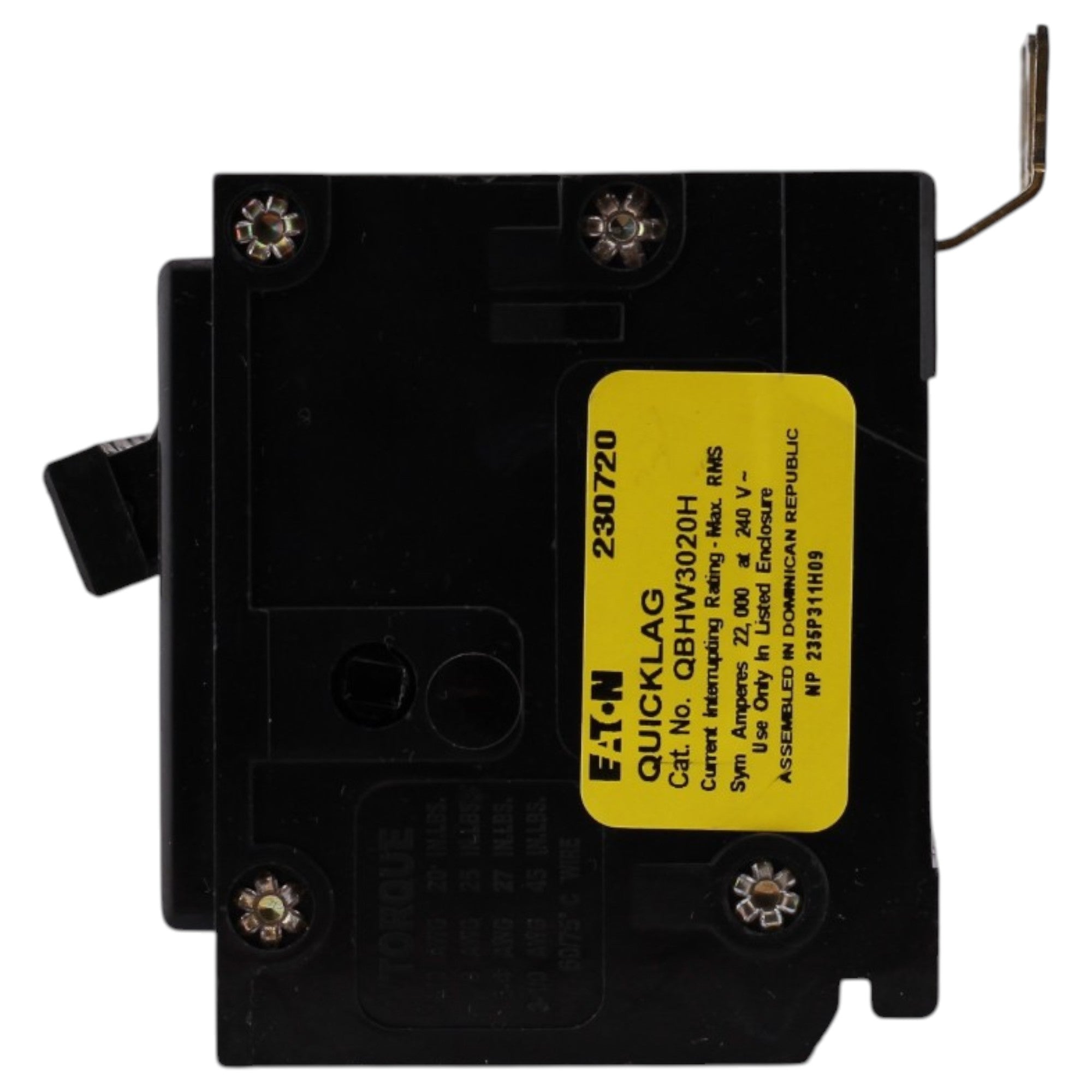 Eaton QB, QBHW3020H, 20A, 3P, 240V, 22kAIC, Bolt-On, Circuit Breaker - Image 4